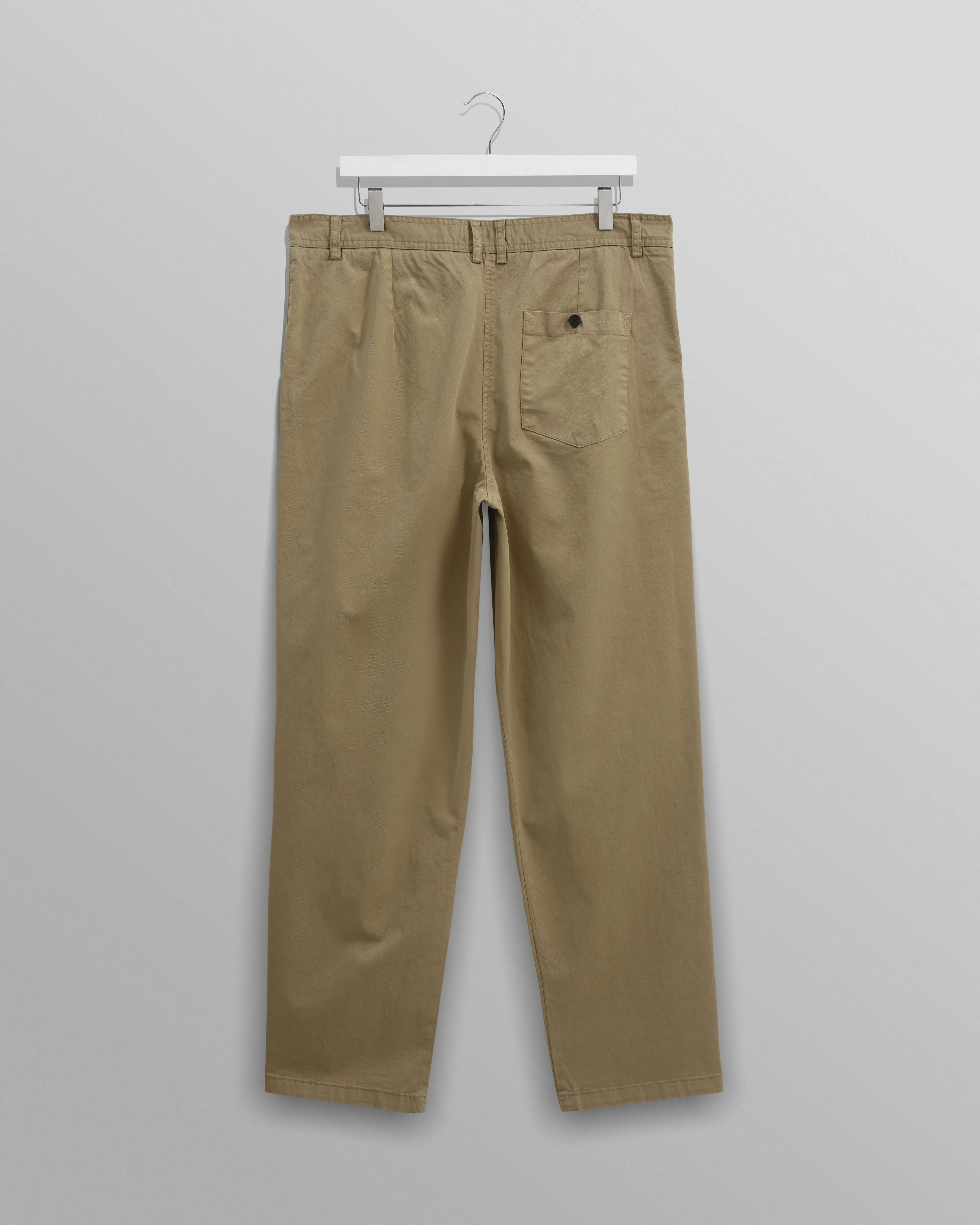 Raleigh - Khaki Cotton Pleated Trousers sold by Wax London product image thumbnail 3