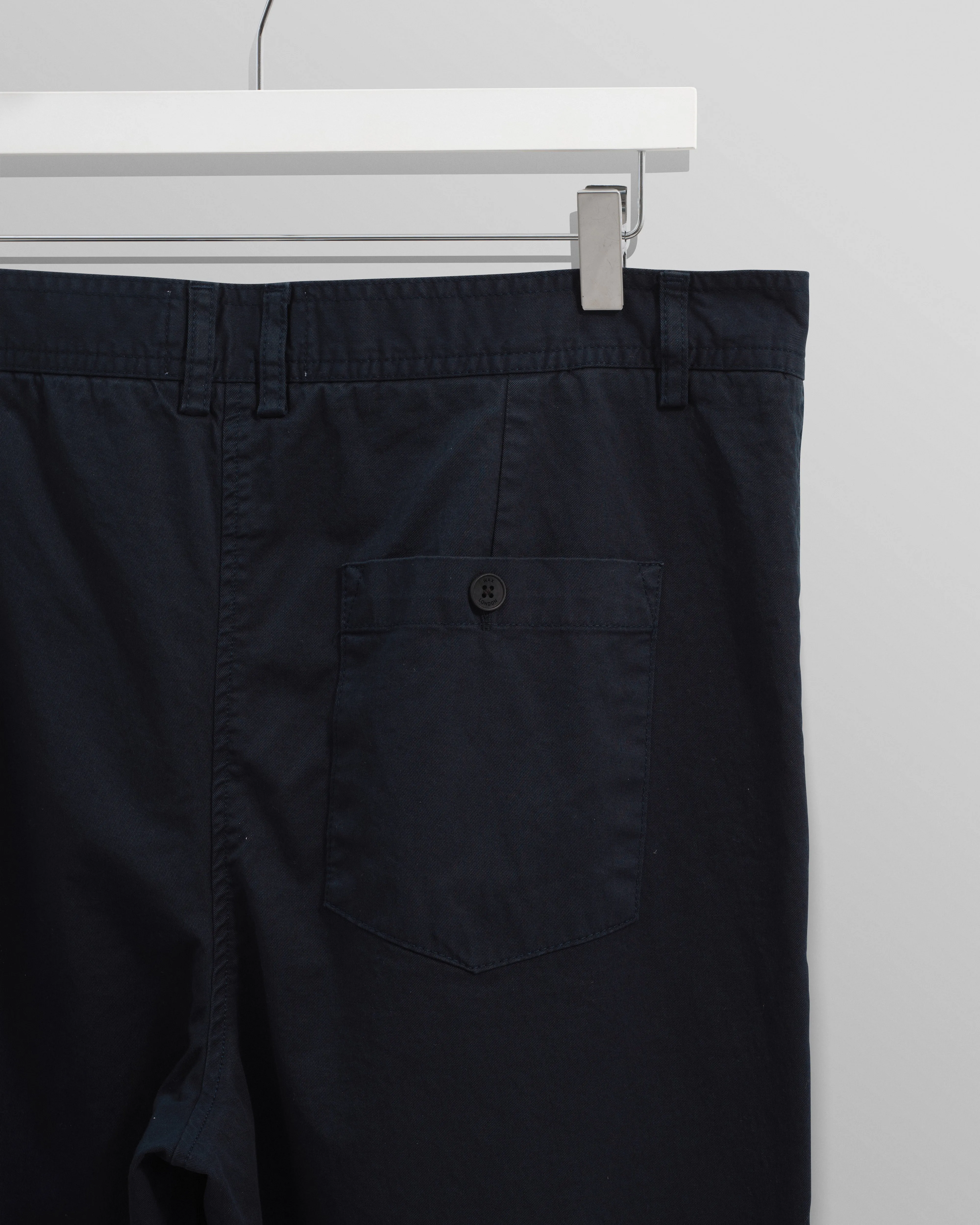 Raleigh - Navy Cotton Pleated Trousers sold by Wax London product image thumbnail 4