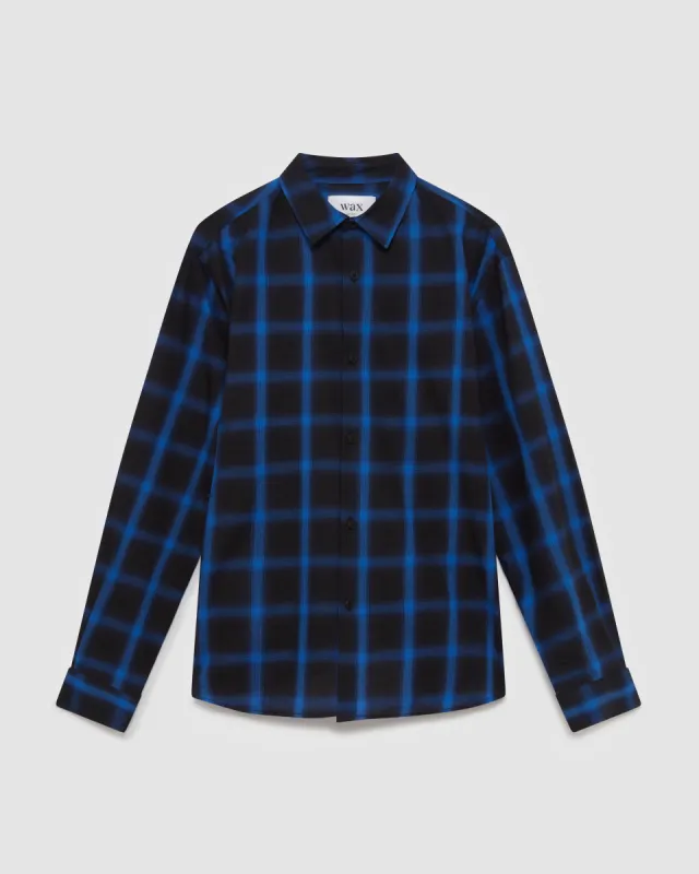 Trin Shirt Blue/Black Berkley Check made by Wax London