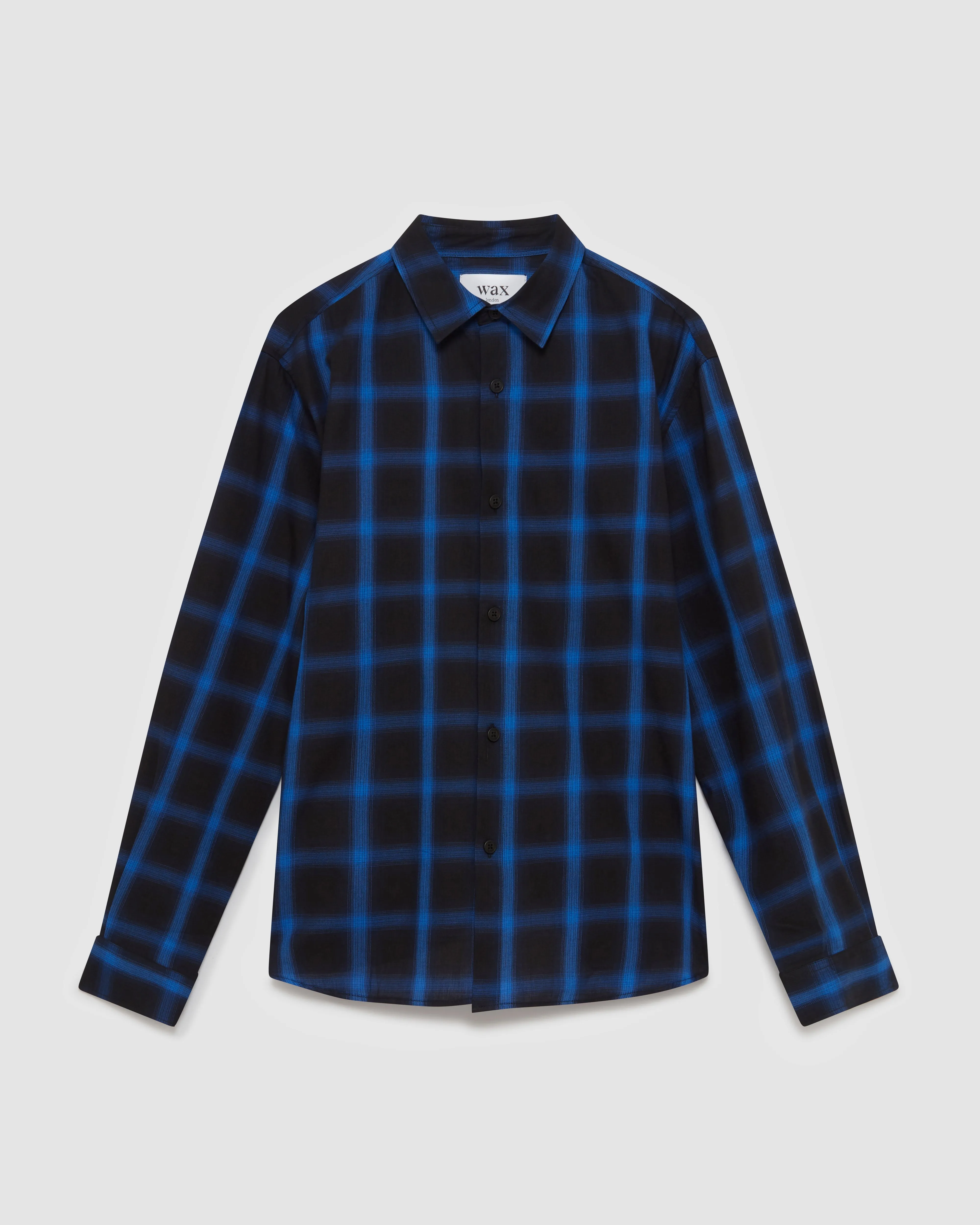 Trin Shirt Blue/Black Berkley Check sold by Wax London