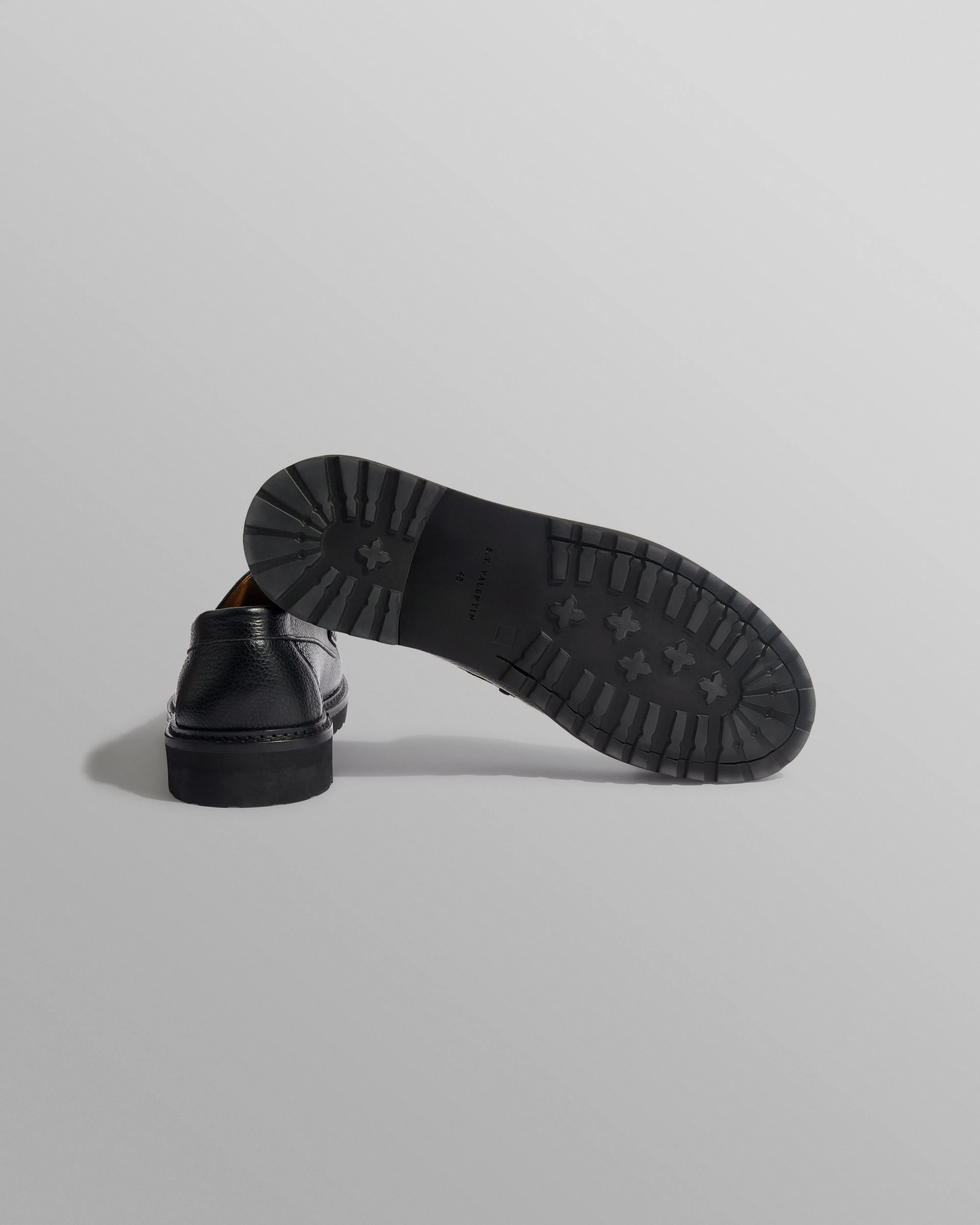 S.T. Valentin - Black Grained Leather Loafers sold by Wax London product image thumbnail 3