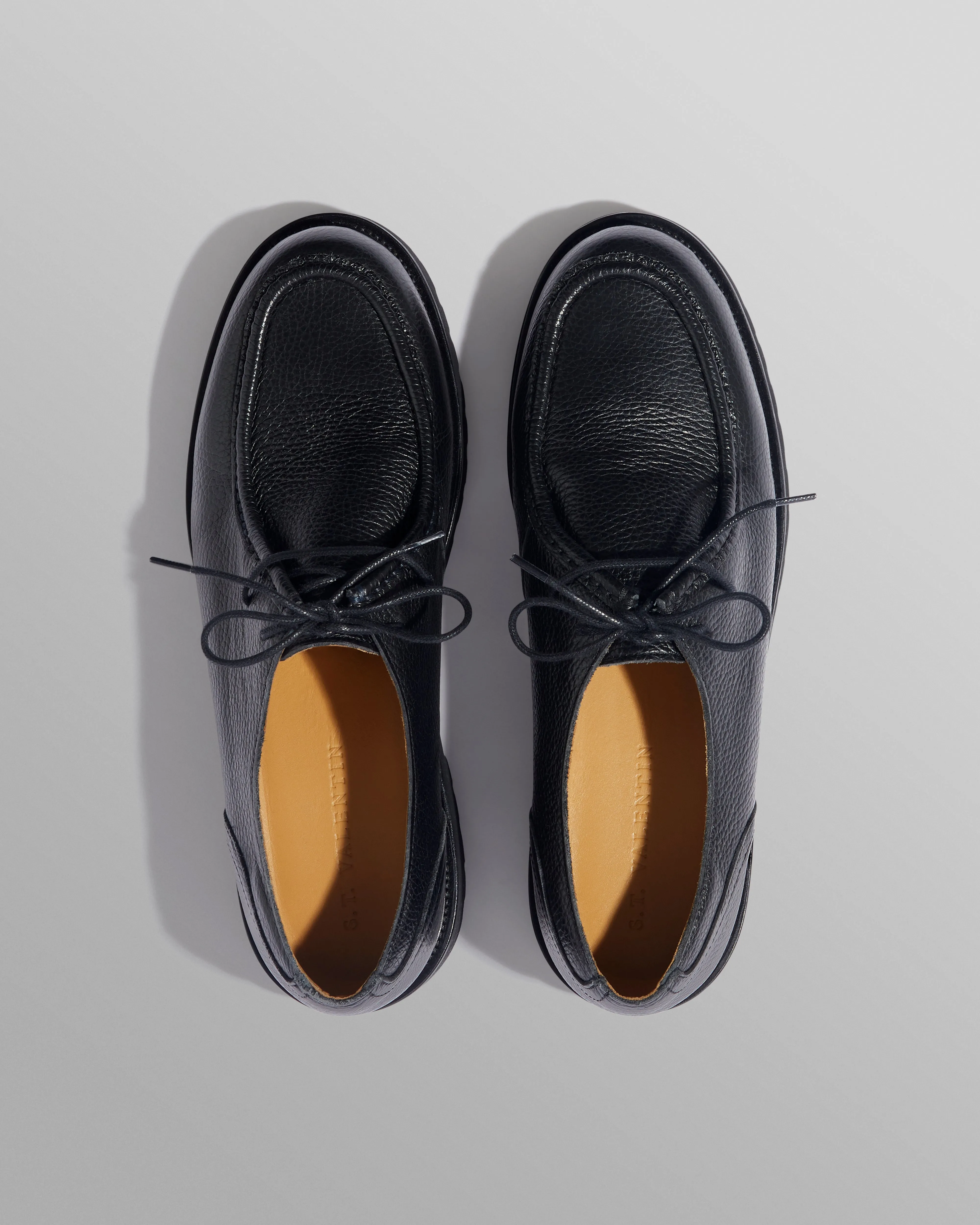 S.T. Valentin - Black Grained Italian Leather Deck Shoes sold by Wax London product image thumbnail 2