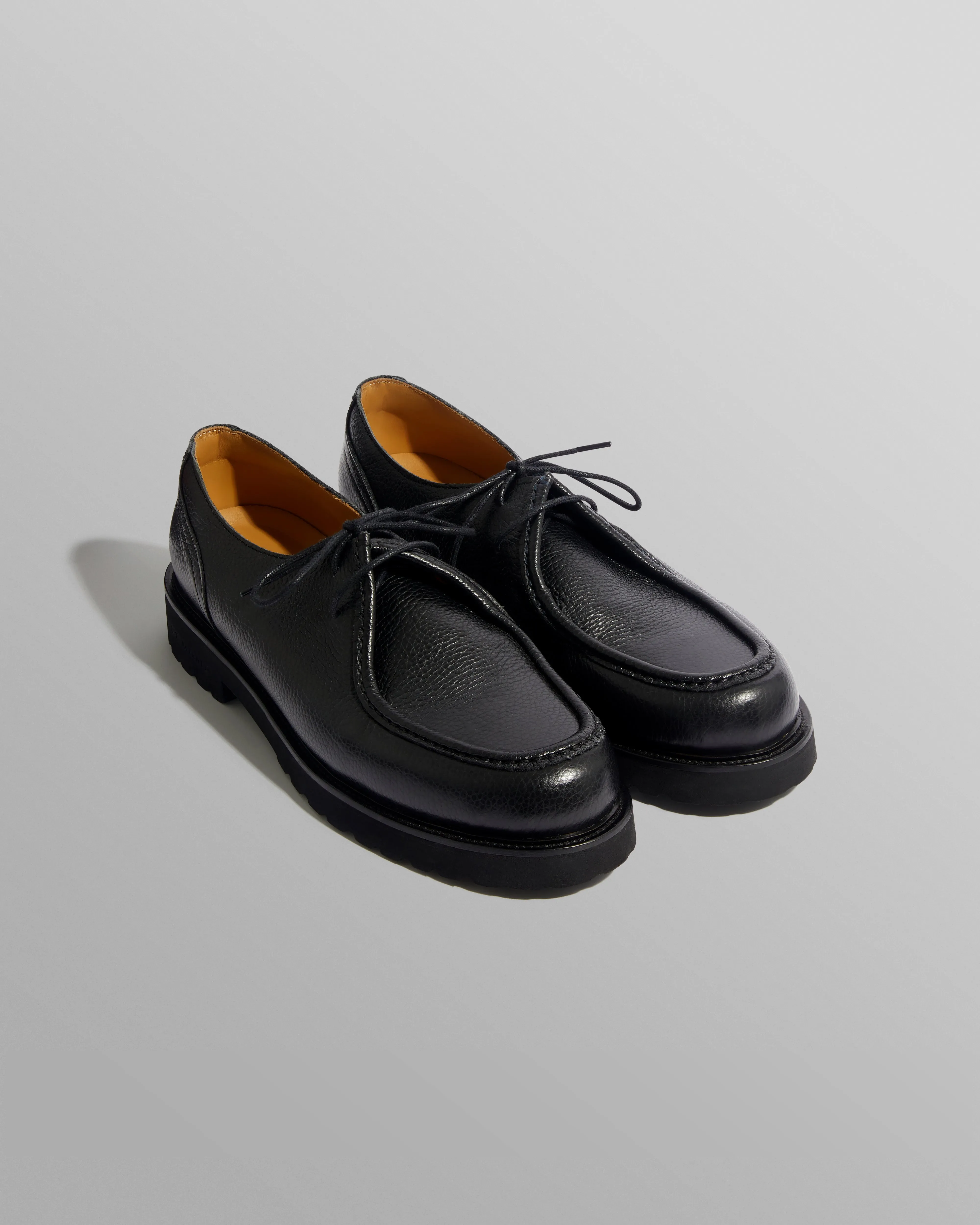 S.T. Valentin - Black Grained Italian Leather Deck Shoes sold by Wax London product image thumbnail 4
