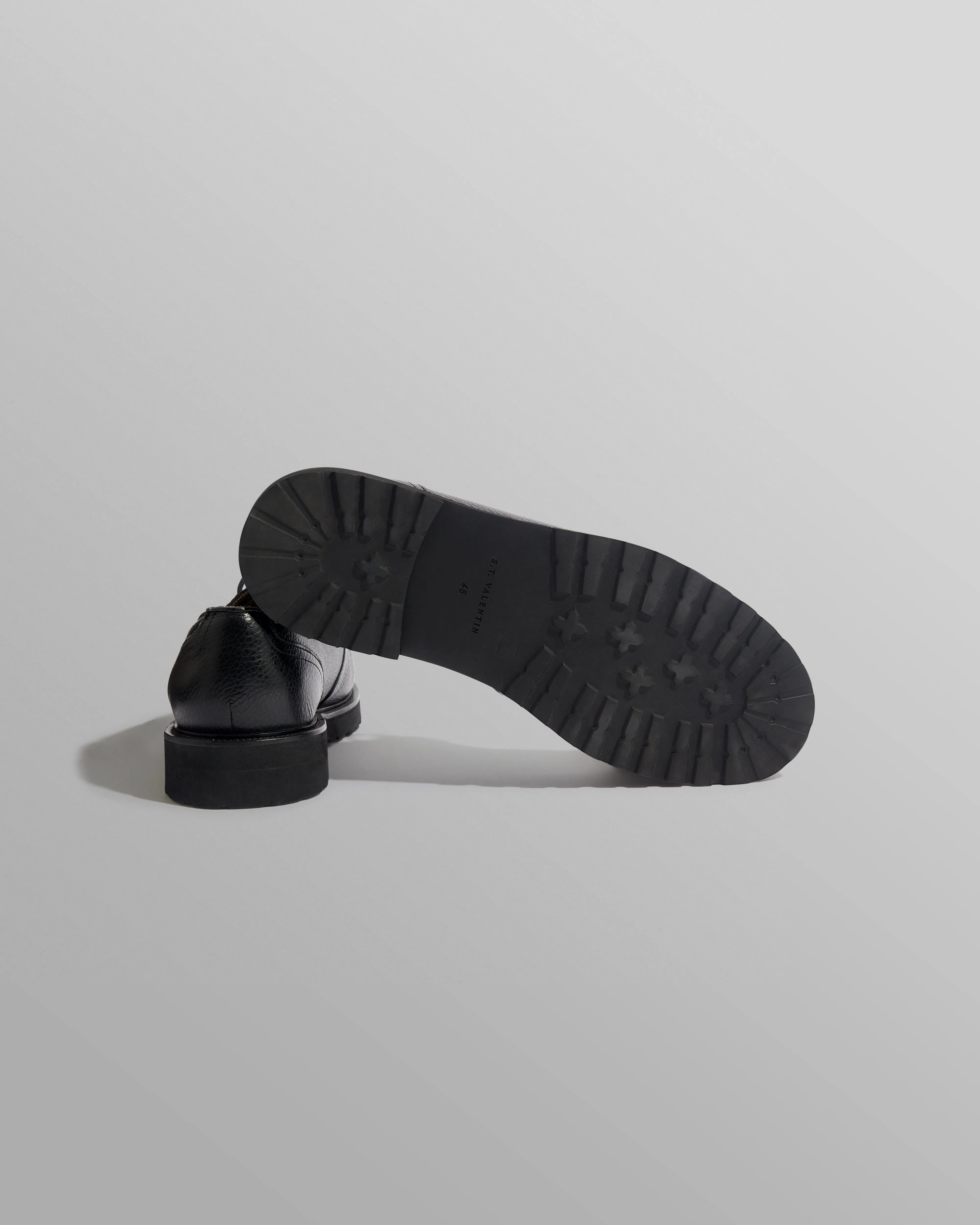 S.T. Valentin - Black Grained Italian Leather Deck Shoes sold by Wax London product image thumbnail 3