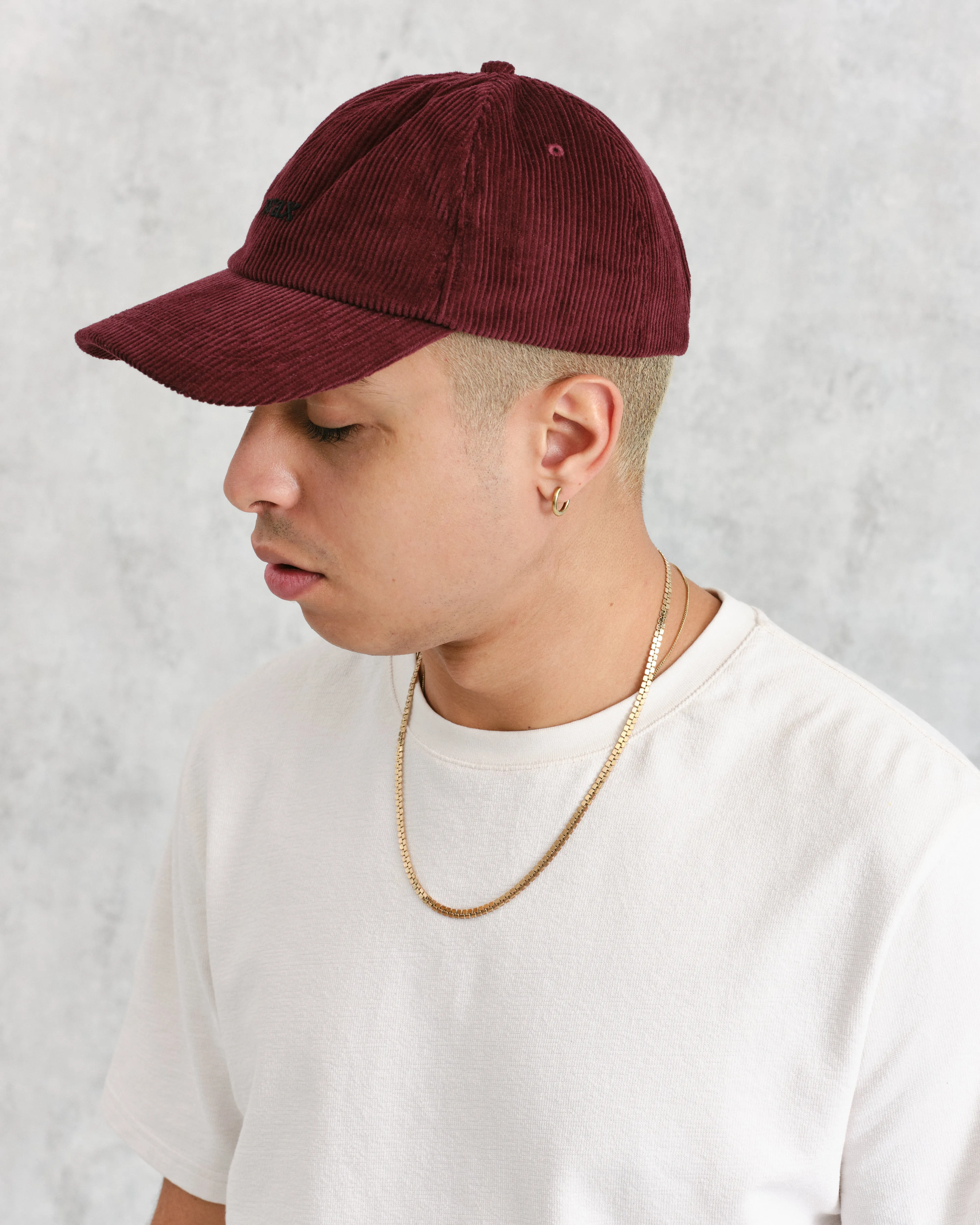 Spencer - Burgundy Corduroy Sports Cap sold by Wax London product image thumbnail 2