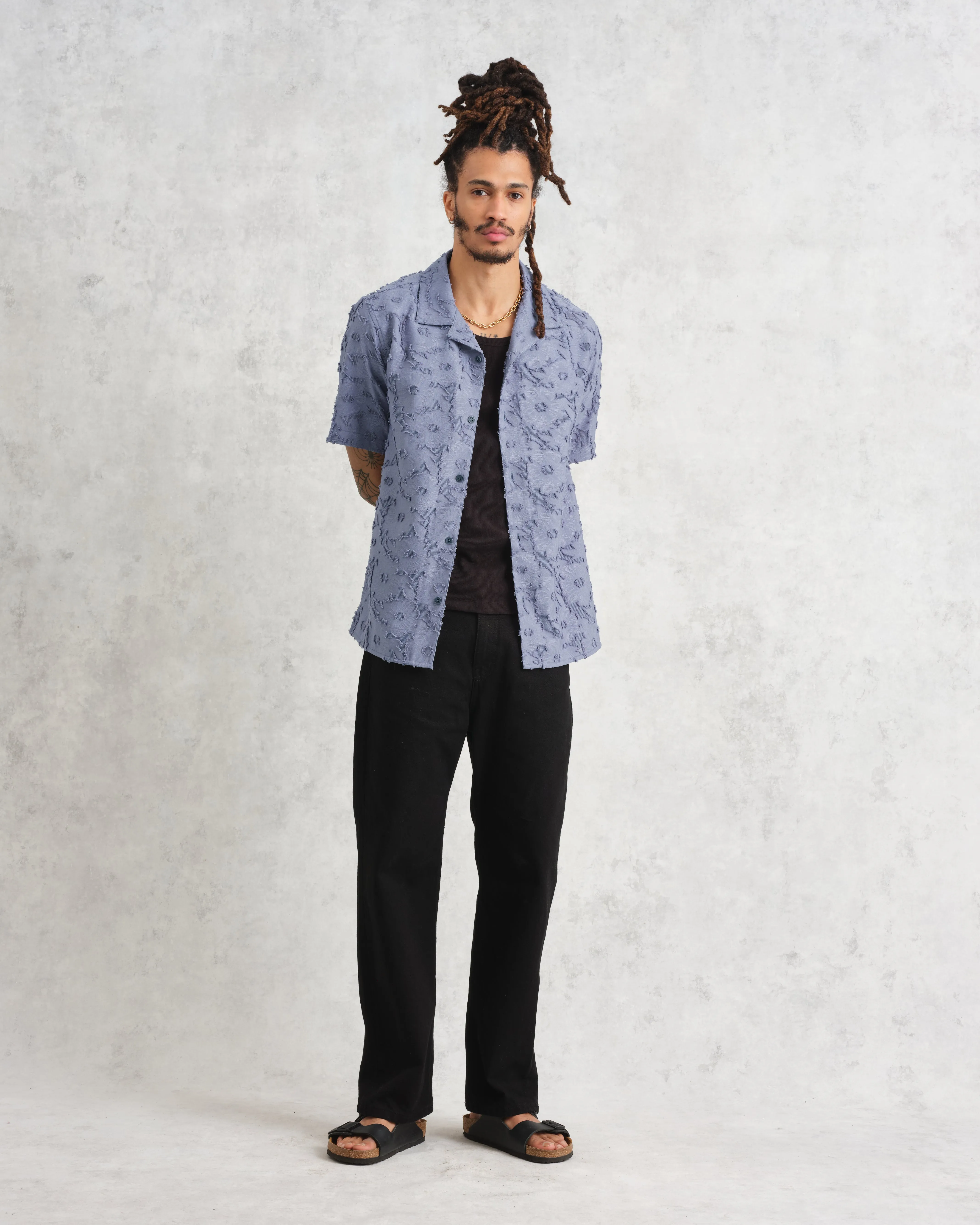 Didcot Shirt Blue Floral Sheer sold by Wax London product image thumbnail 4