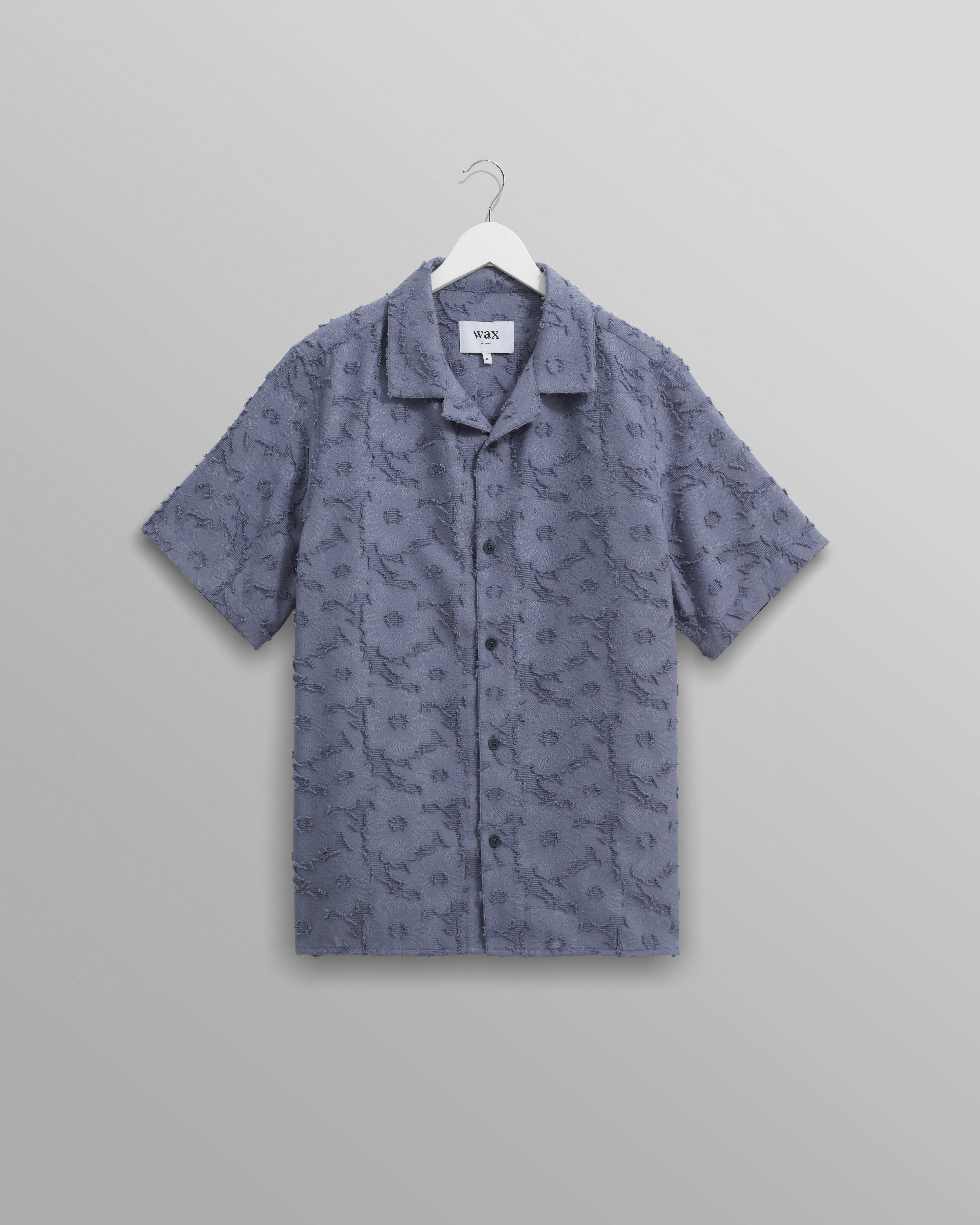 Didcot Shirt Blue Floral Sheer sold by Wax London