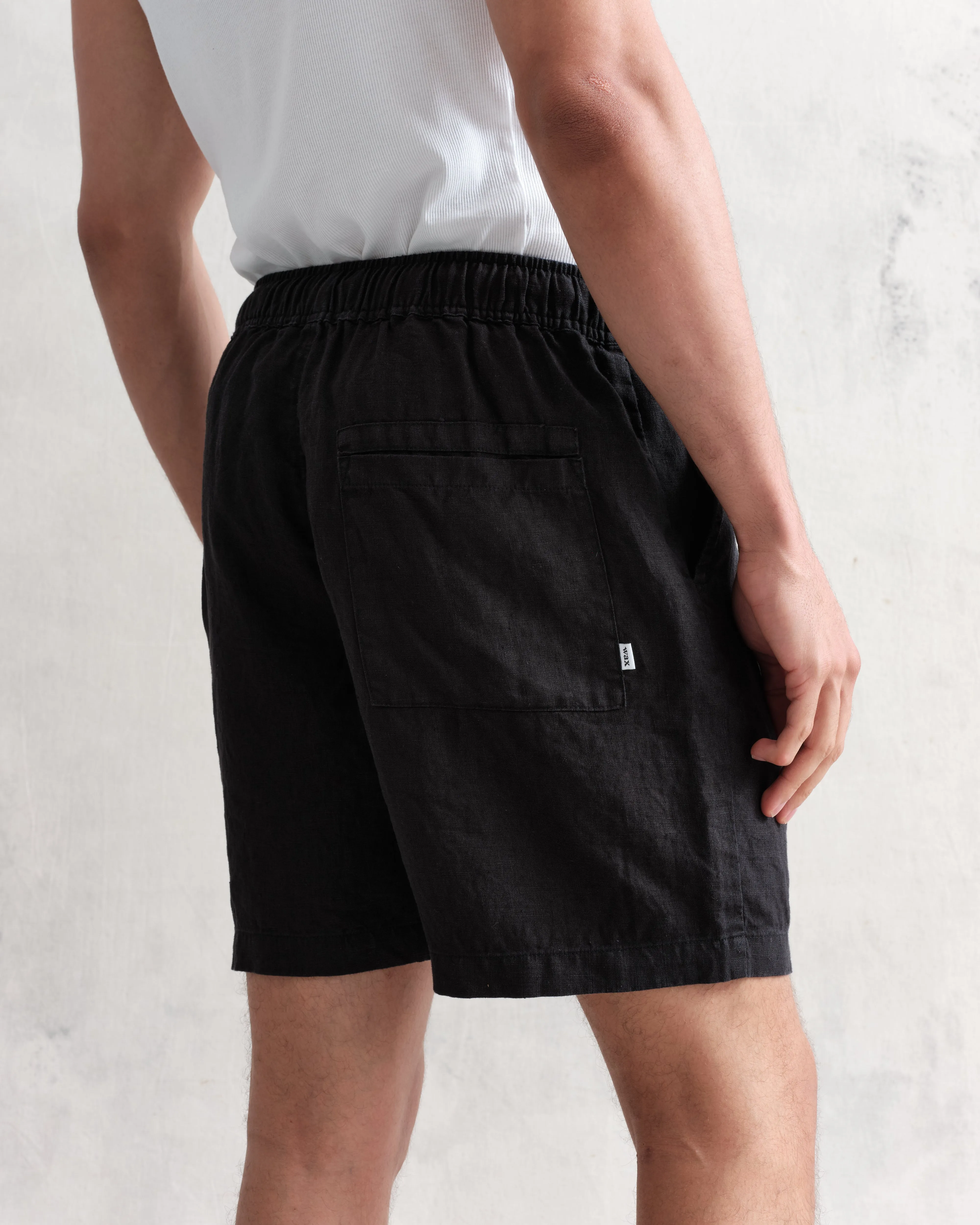 Kurt Shorts Black Linen sold by Wax London product image thumbnail 5
