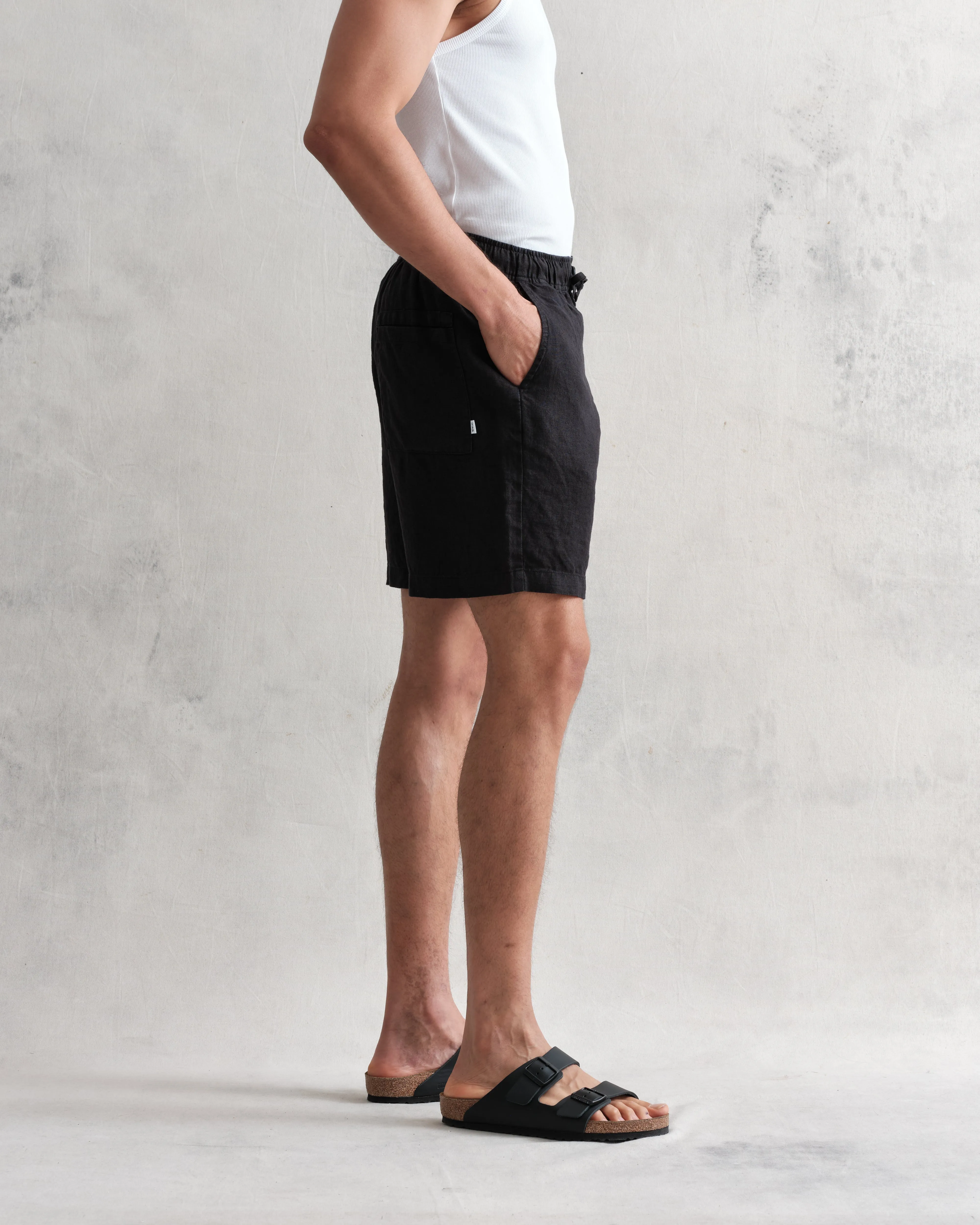 Kurt Shorts Black Linen sold by Wax London product image thumbnail 4