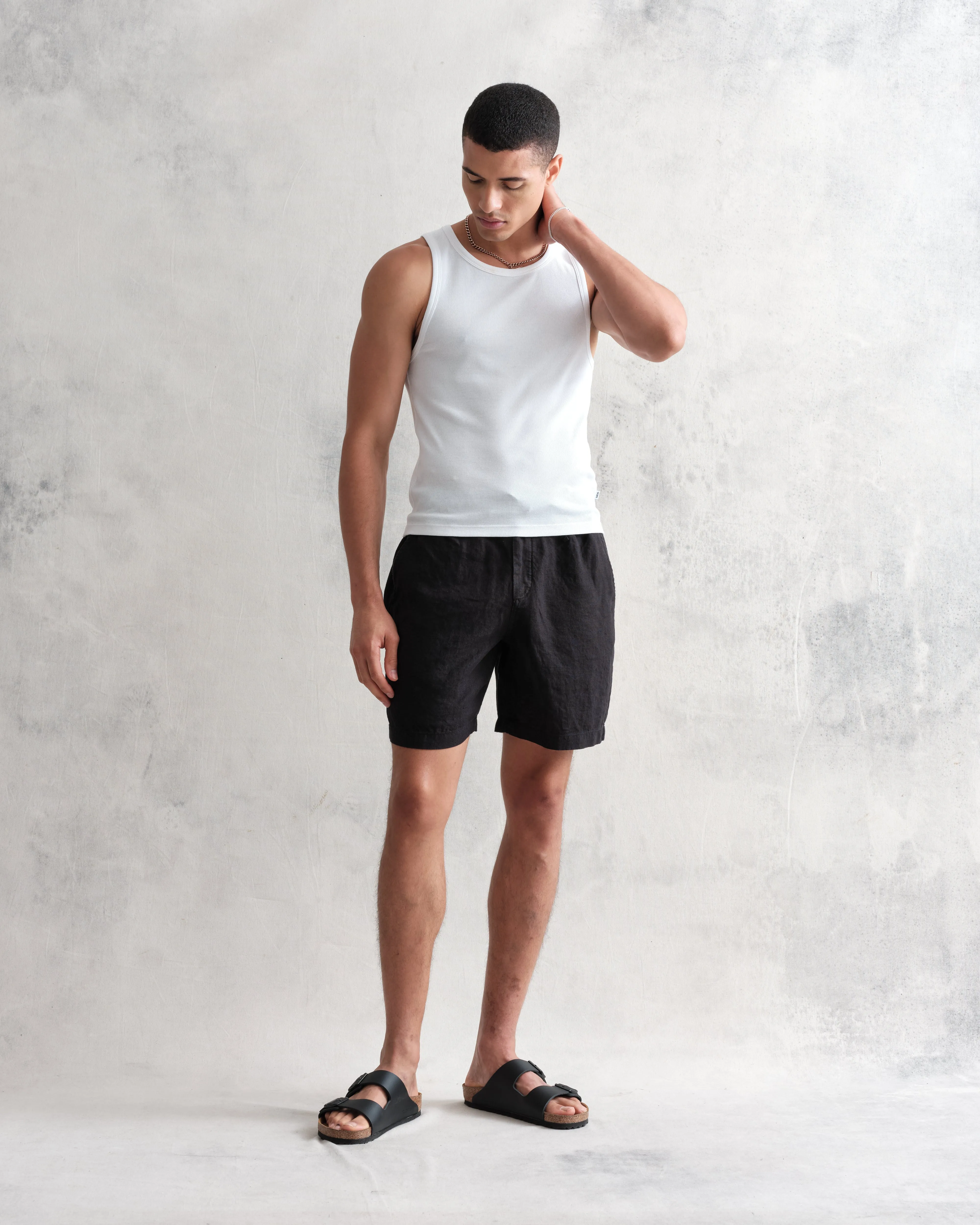 Kurt Shorts Black Linen sold by Wax London product image thumbnail 3