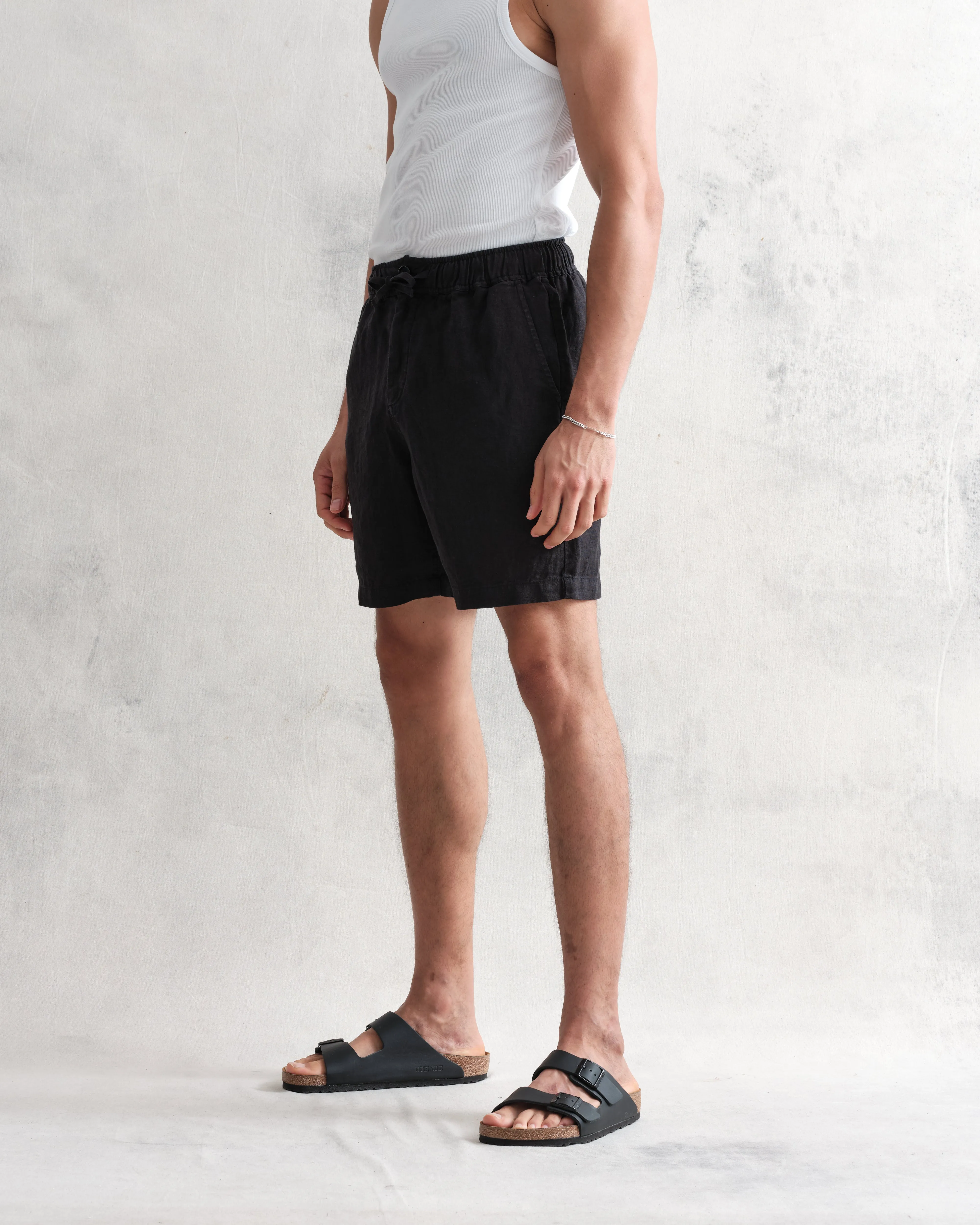 Kurt Shorts Black Linen sold by Wax London product image thumbnail 2