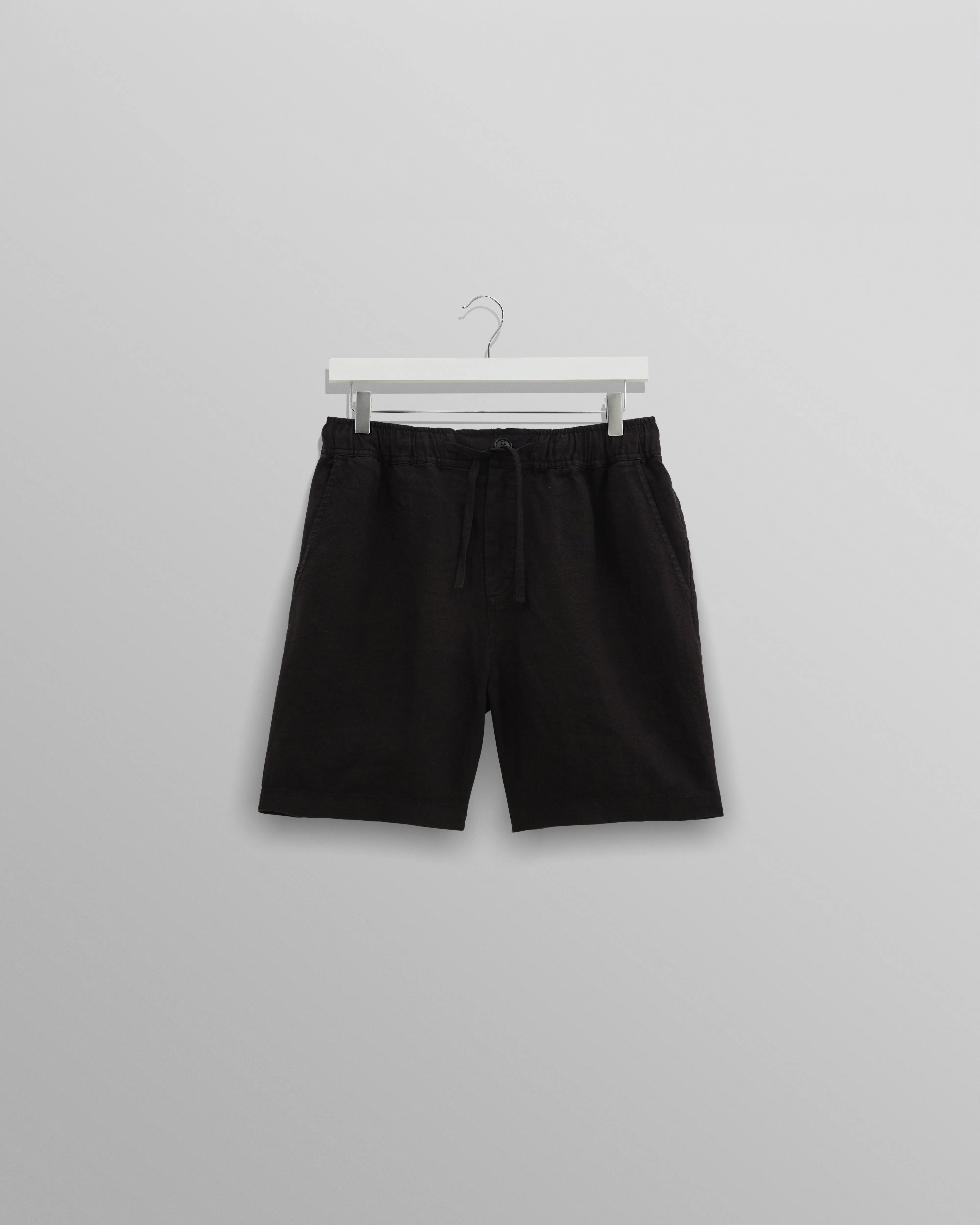Kurt Shorts Black Linen sold by Wax London