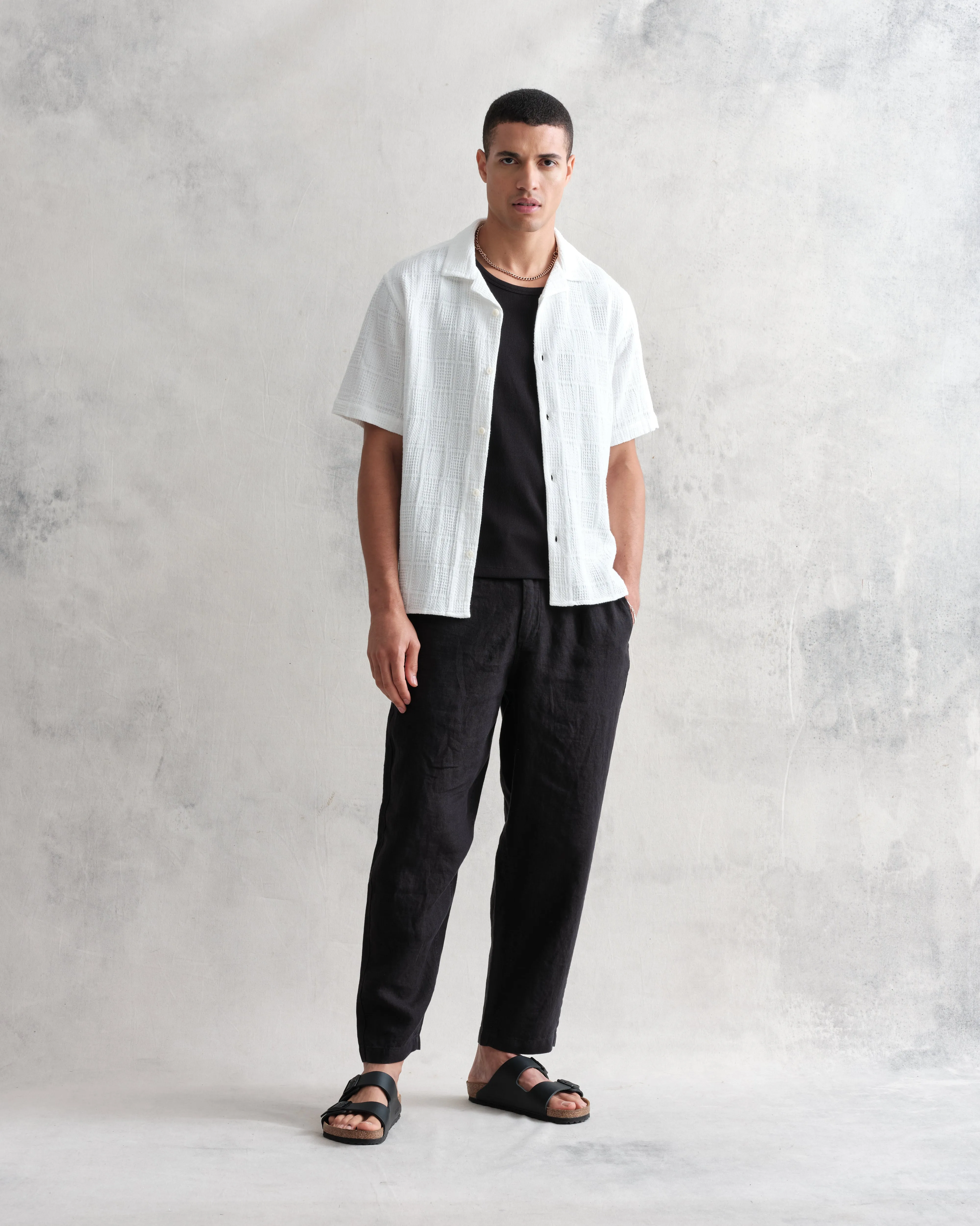 Didcot Shirt White Patchwork Waffle sold by Wax London product image thumbnail 4