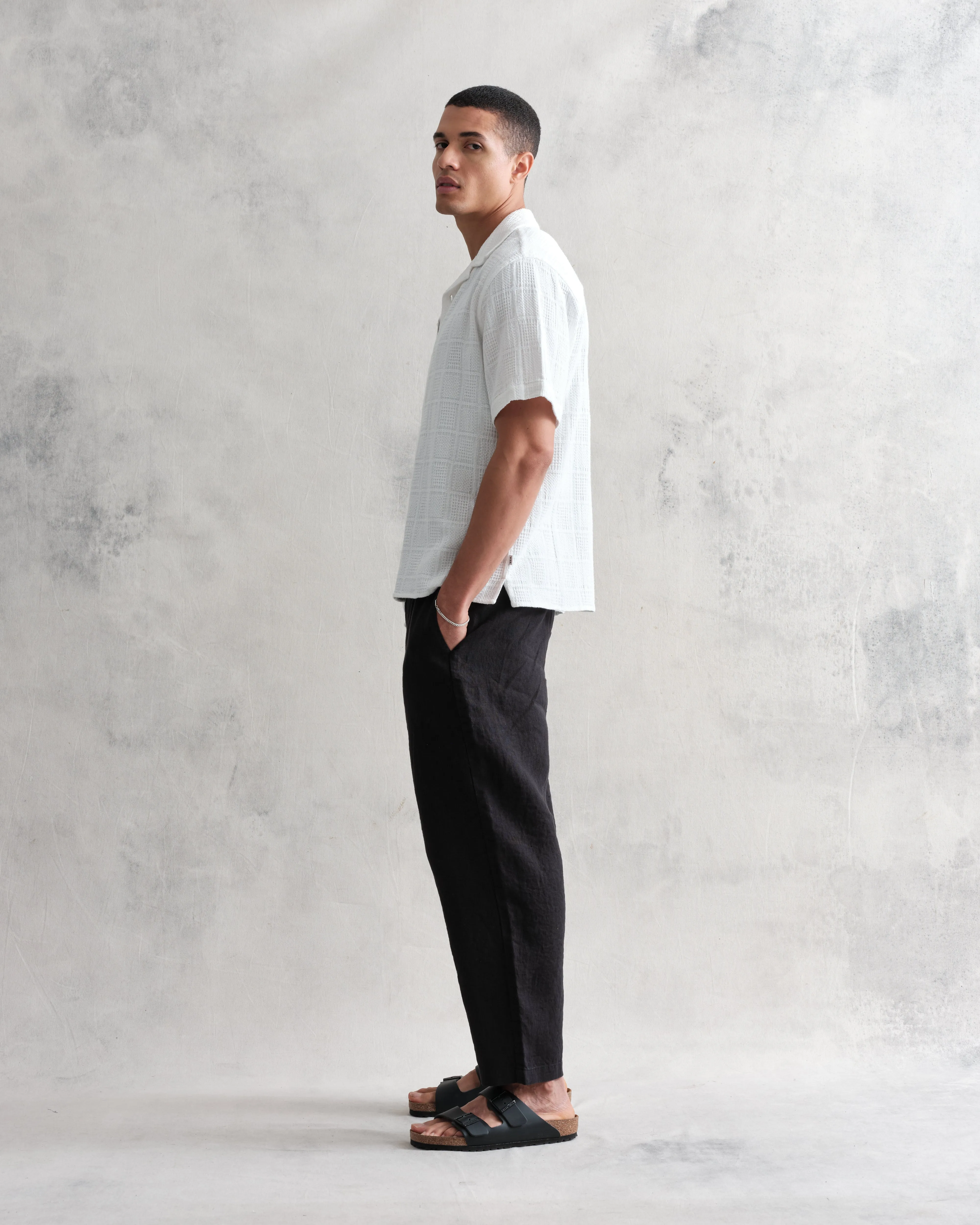 Didcot Shirt White Patchwork Waffle sold by Wax London product image thumbnail 5