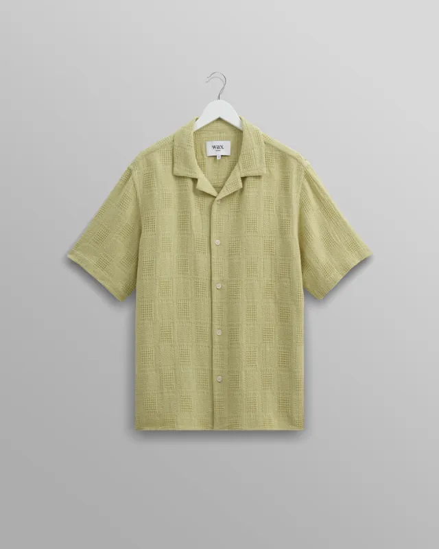 Didcot Shirt Green Patchwork Waffle sold by Wax London