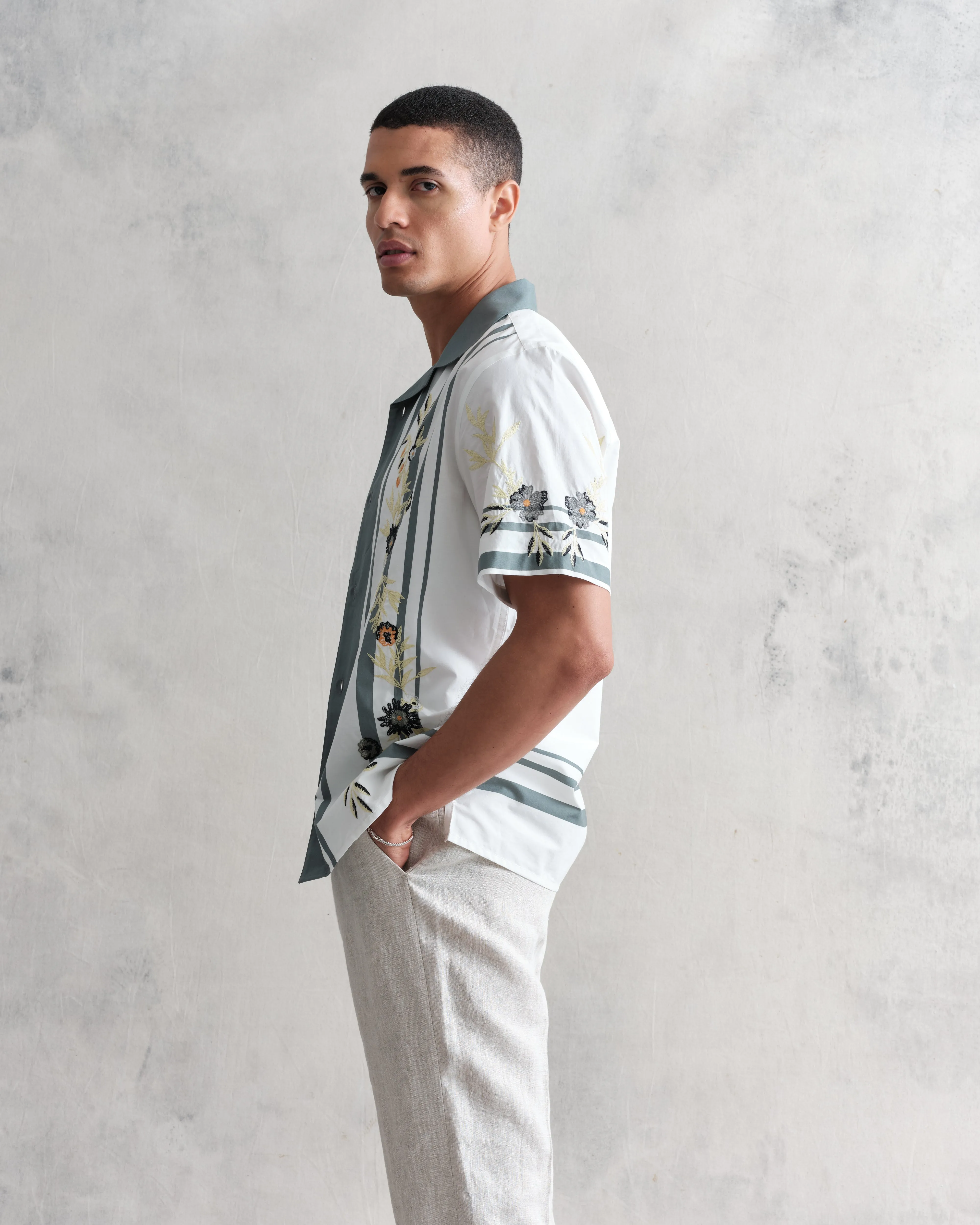 Didcot Shirt Green Floral Trailing sold by Wax London product image thumbnail 4