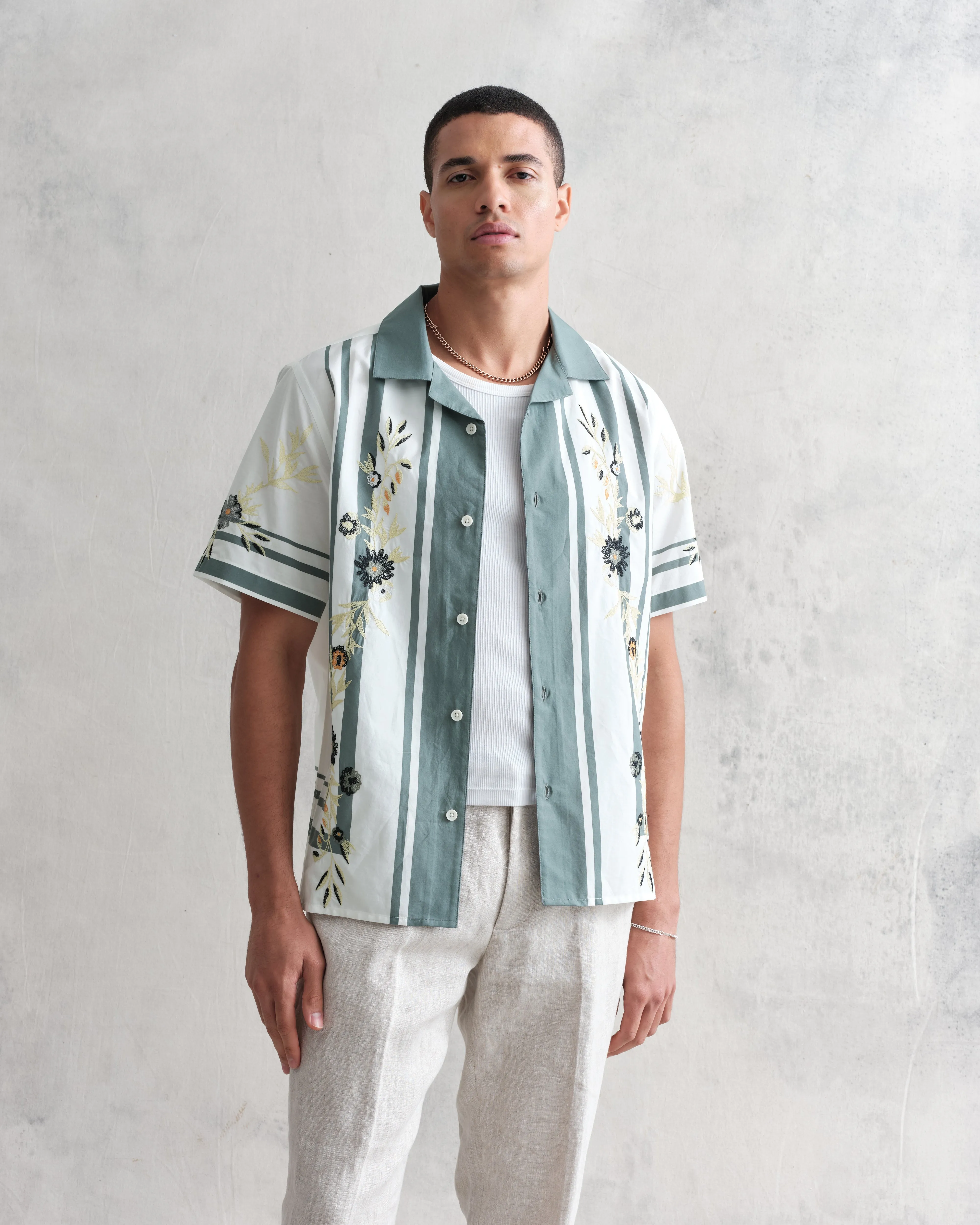 Didcot Shirt Green Floral Trailing sold by Wax London product image thumbnail 2