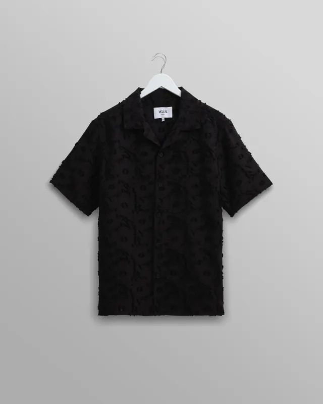 Didcot Shirt Black Floral Sheer sold by Wax London
