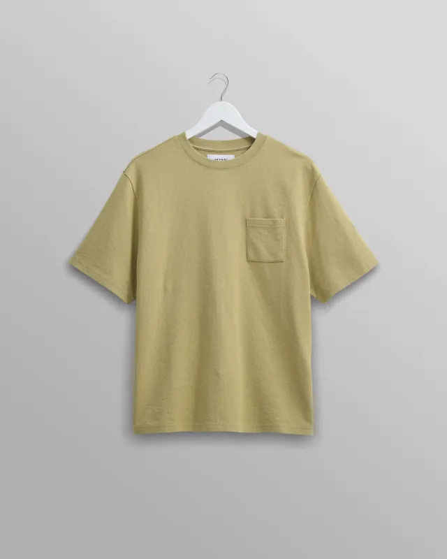 Dean T-Shirt Textured Bright Green With Pocket sold by Wax London