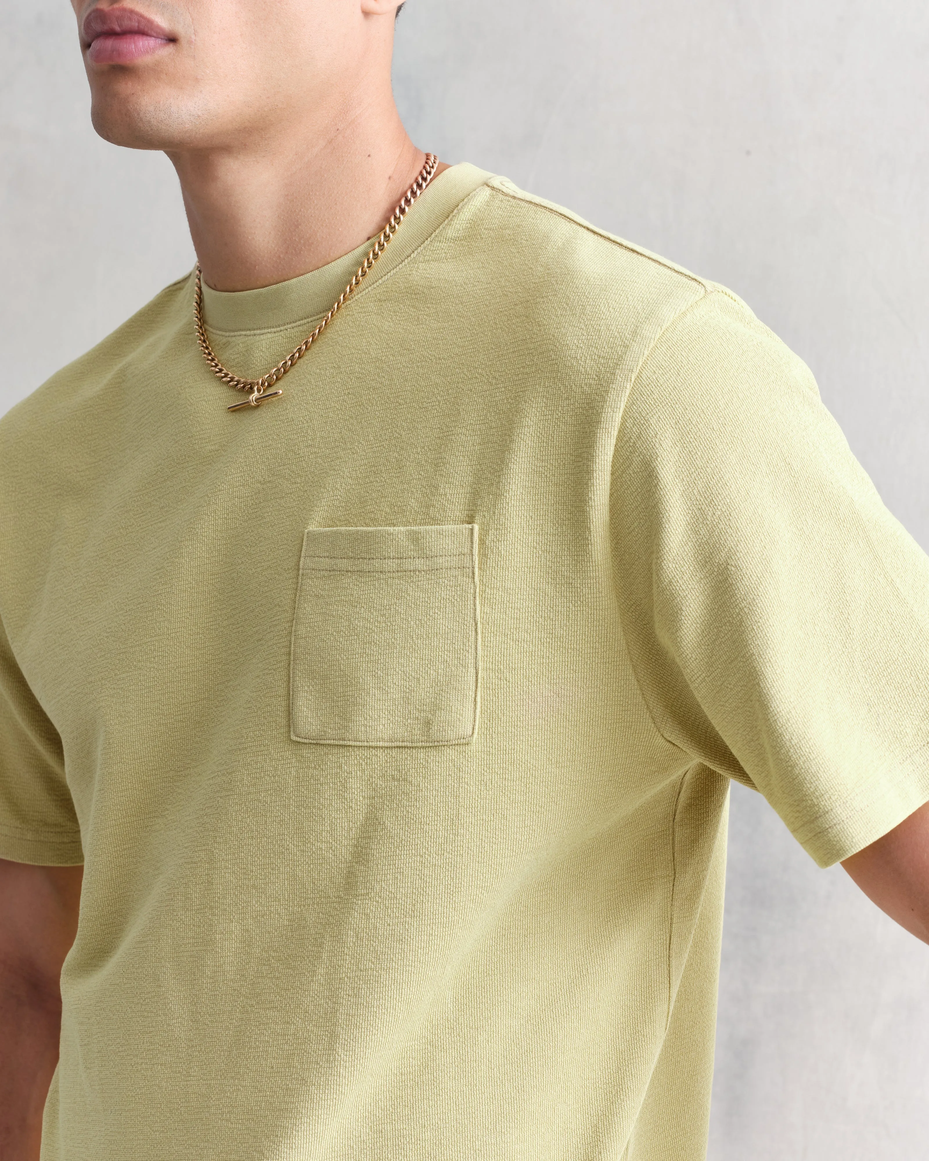 Dean T-Shirt Textured Bright Green With Pocket sold by Wax London product image thumbnail 3