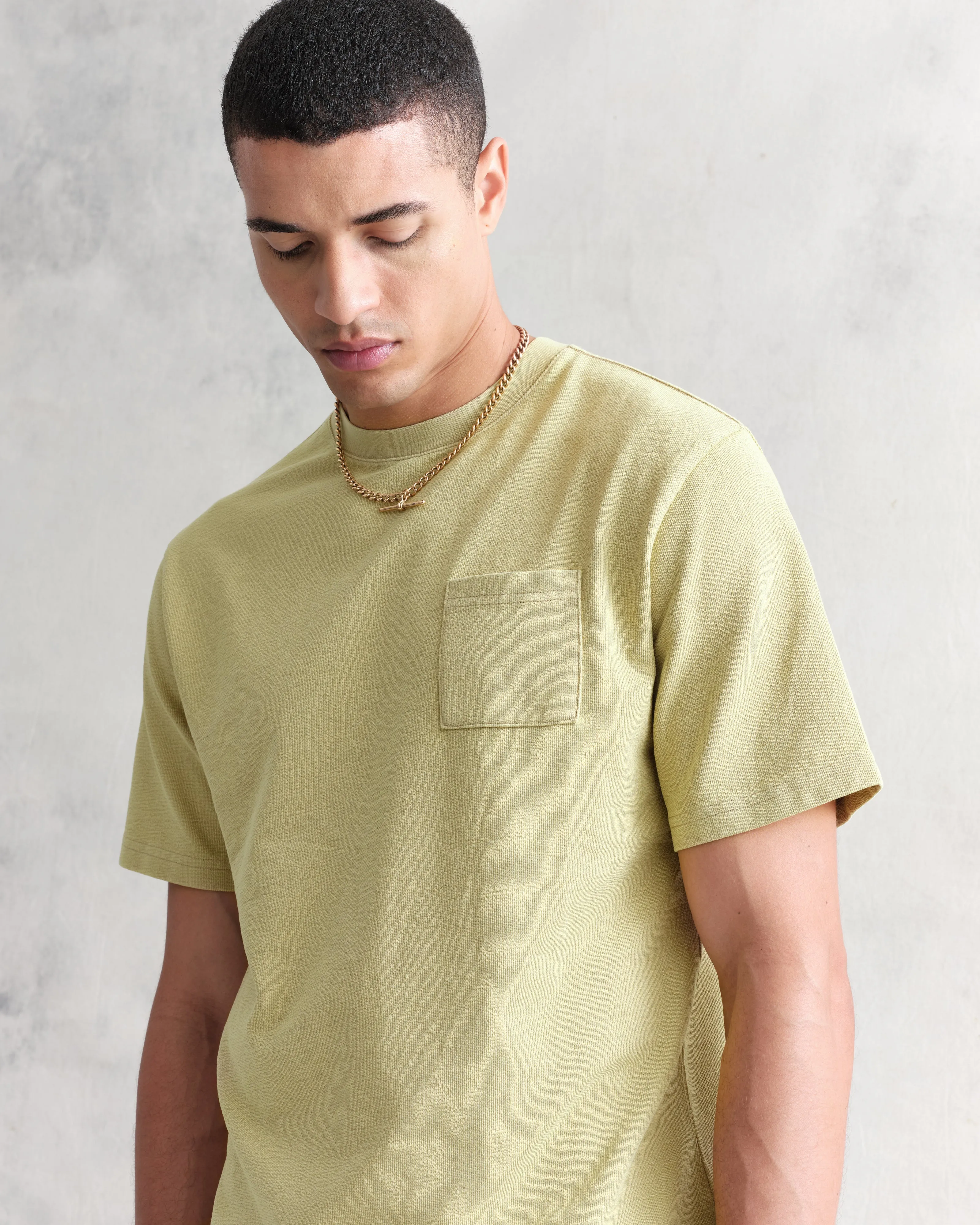 Dean T-Shirt Textured Bright Green With Pocket sold by Wax London product image thumbnail 2