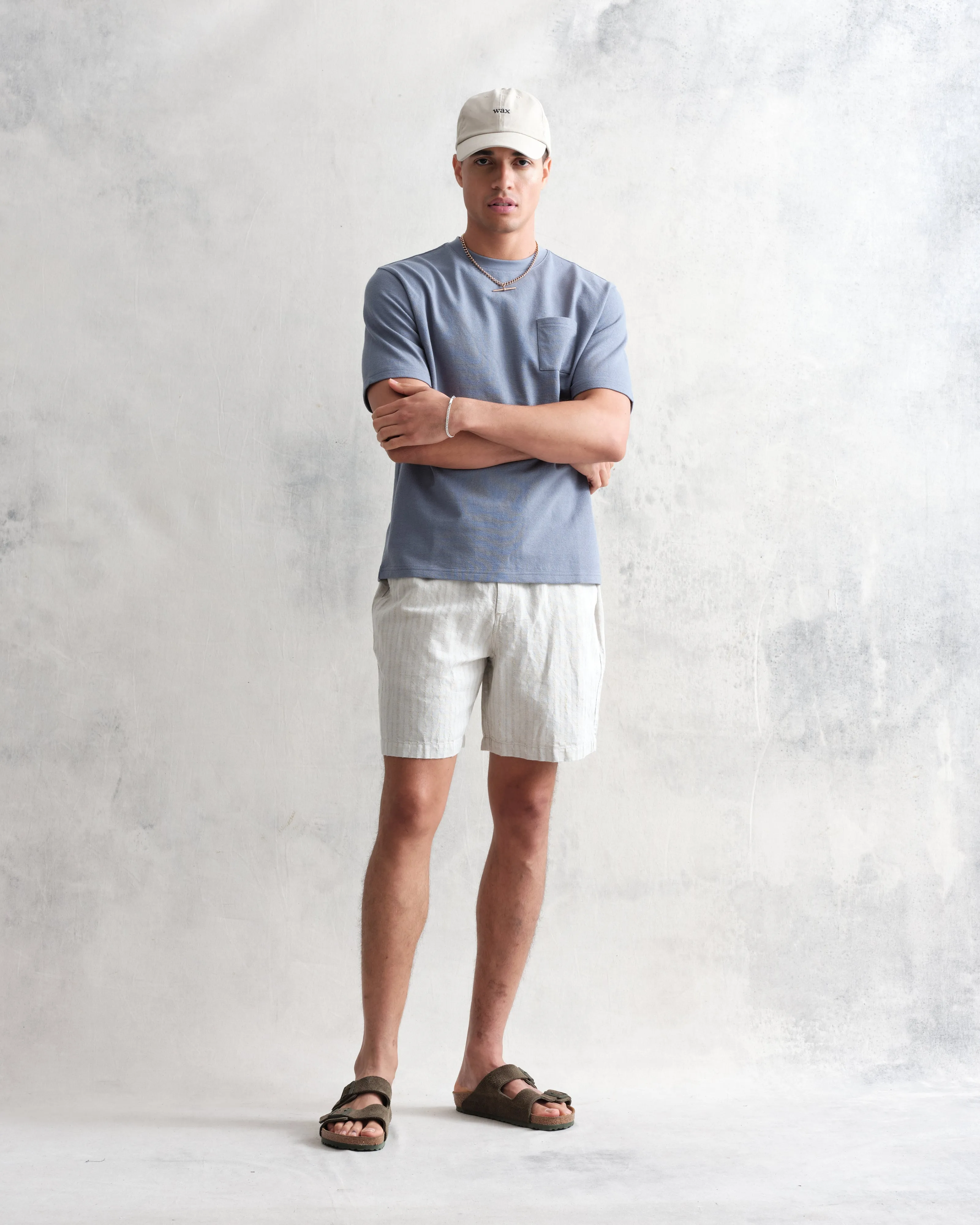 Dean T-Shirt Textured Blue With Pocket sold by Wax London product image thumbnail 4