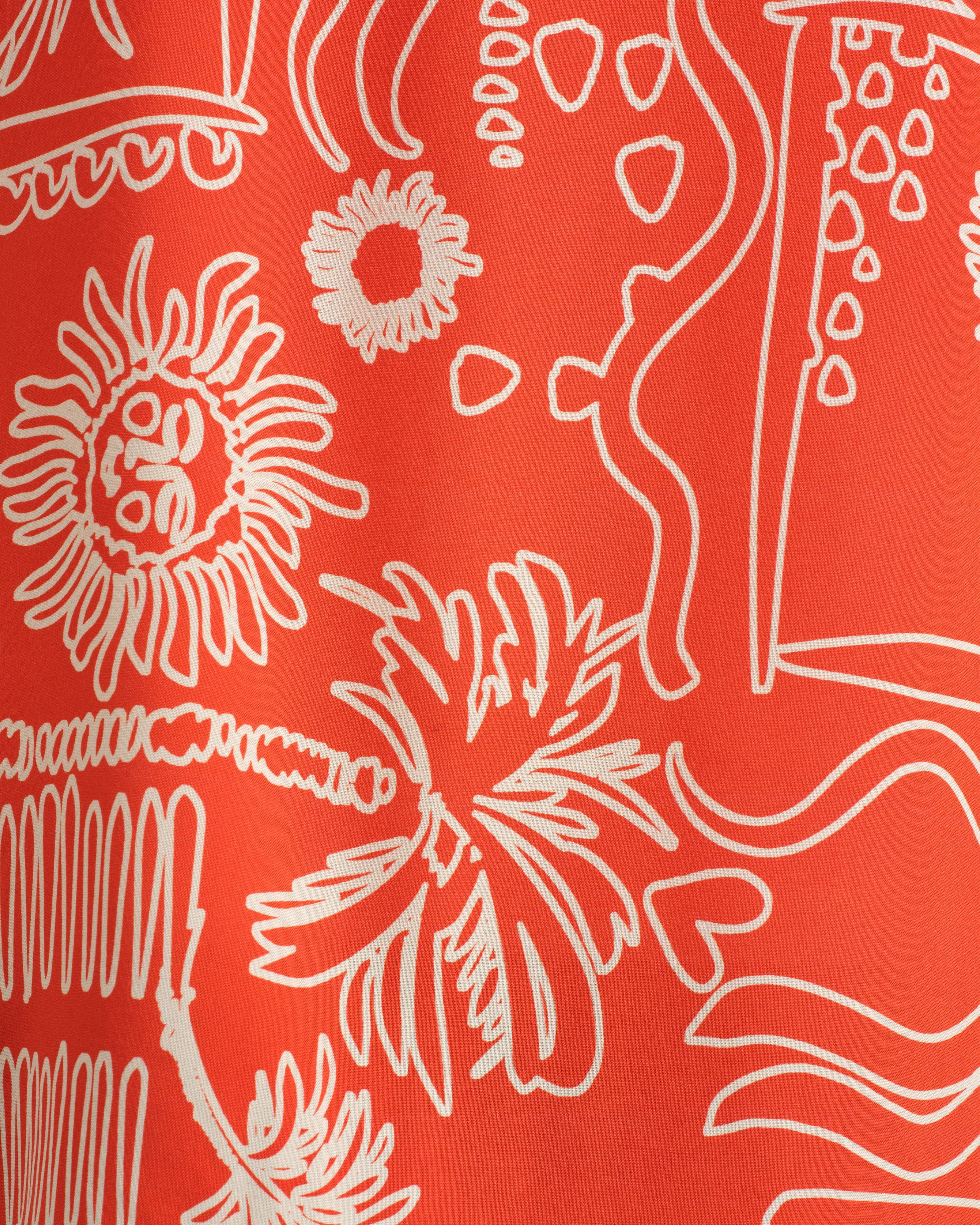 Didcot Shirt Red/Beige Leaf sold by Wax London product image thumbnail 4