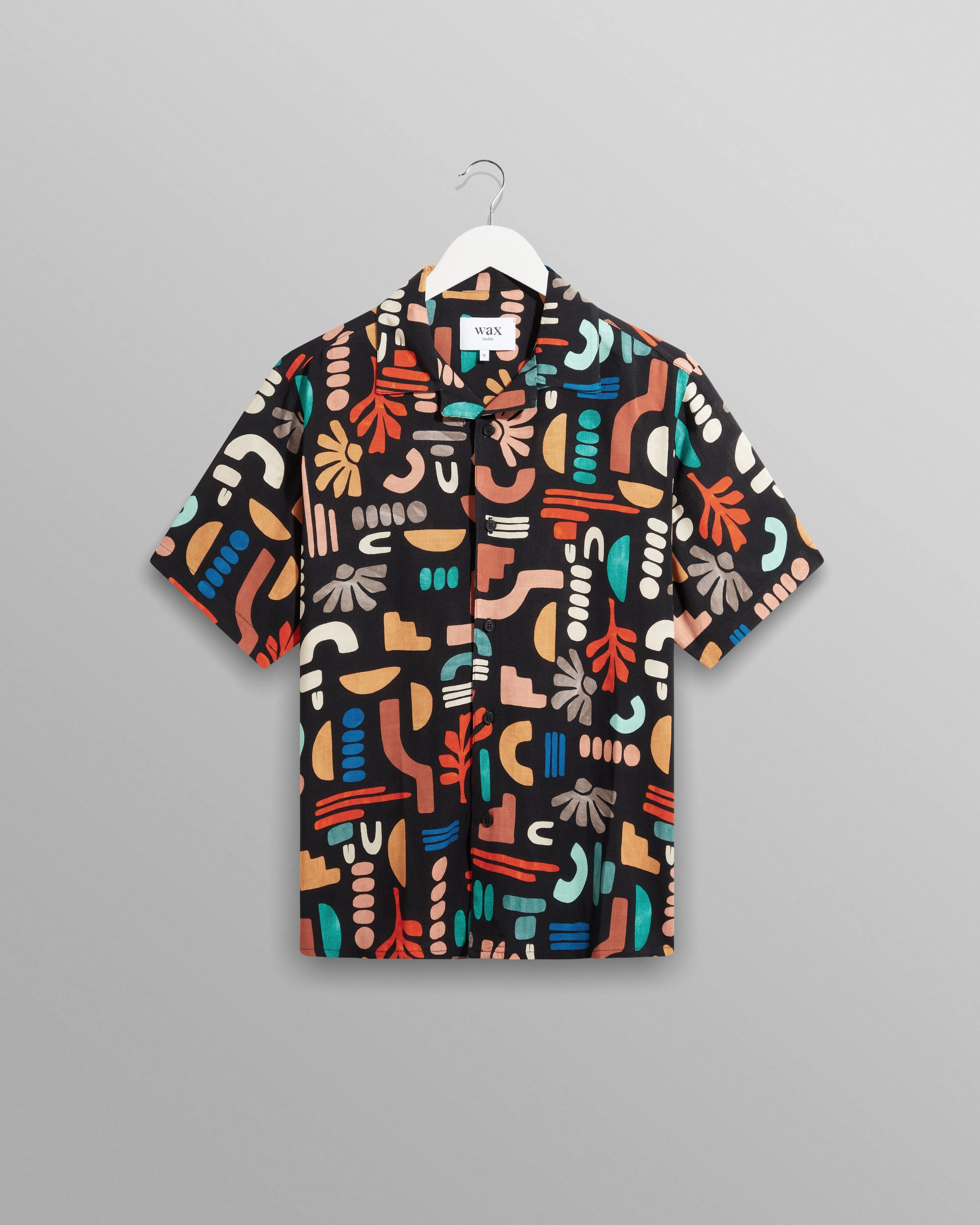 Didcot Shirt Black/Multi Block sold by Wax London