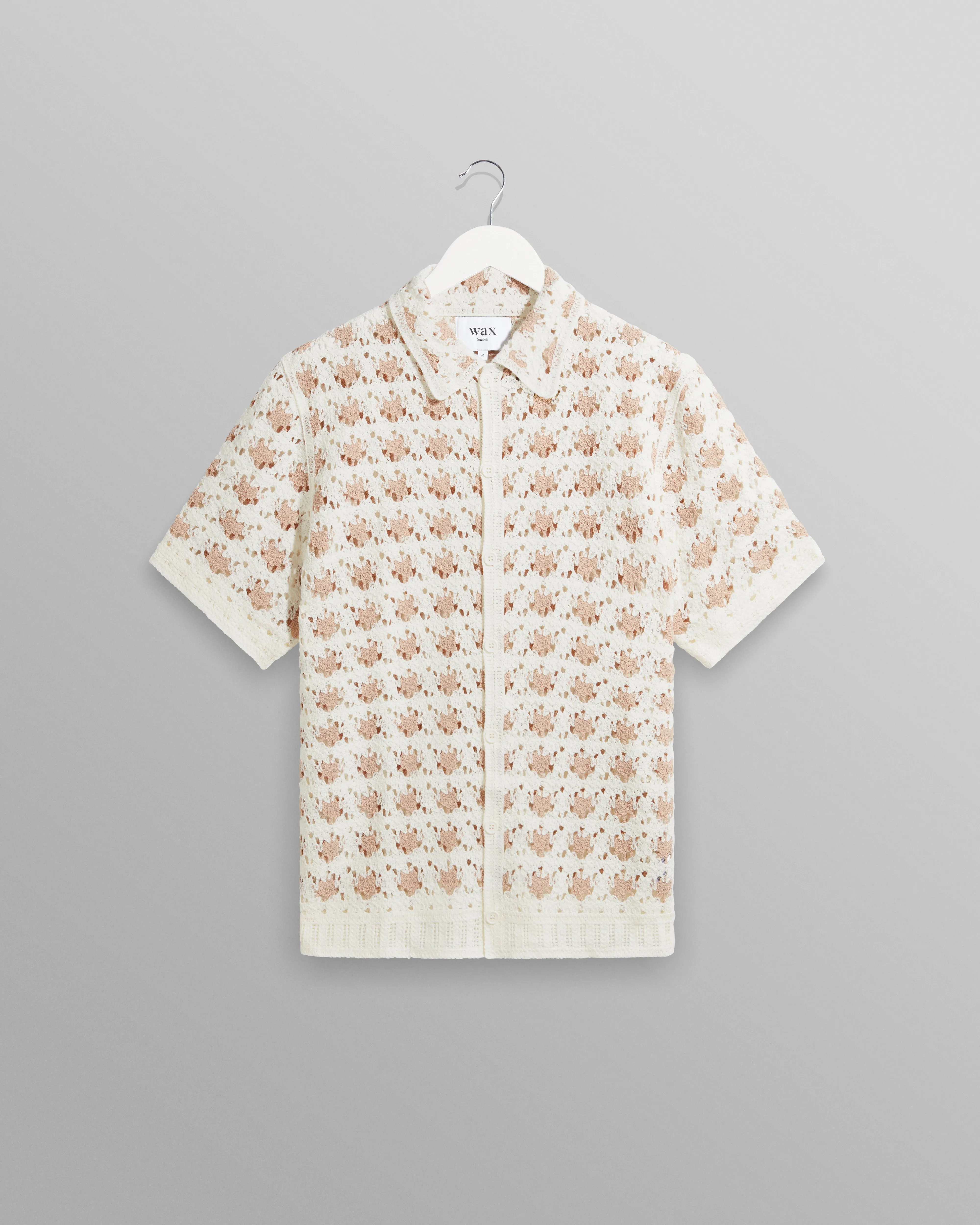 Porto - Ecru Splash Crochet Shirt sold by Wax London