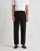 Kurt - Black Longer Leg Organic Cotton Trousers sold by Wax London