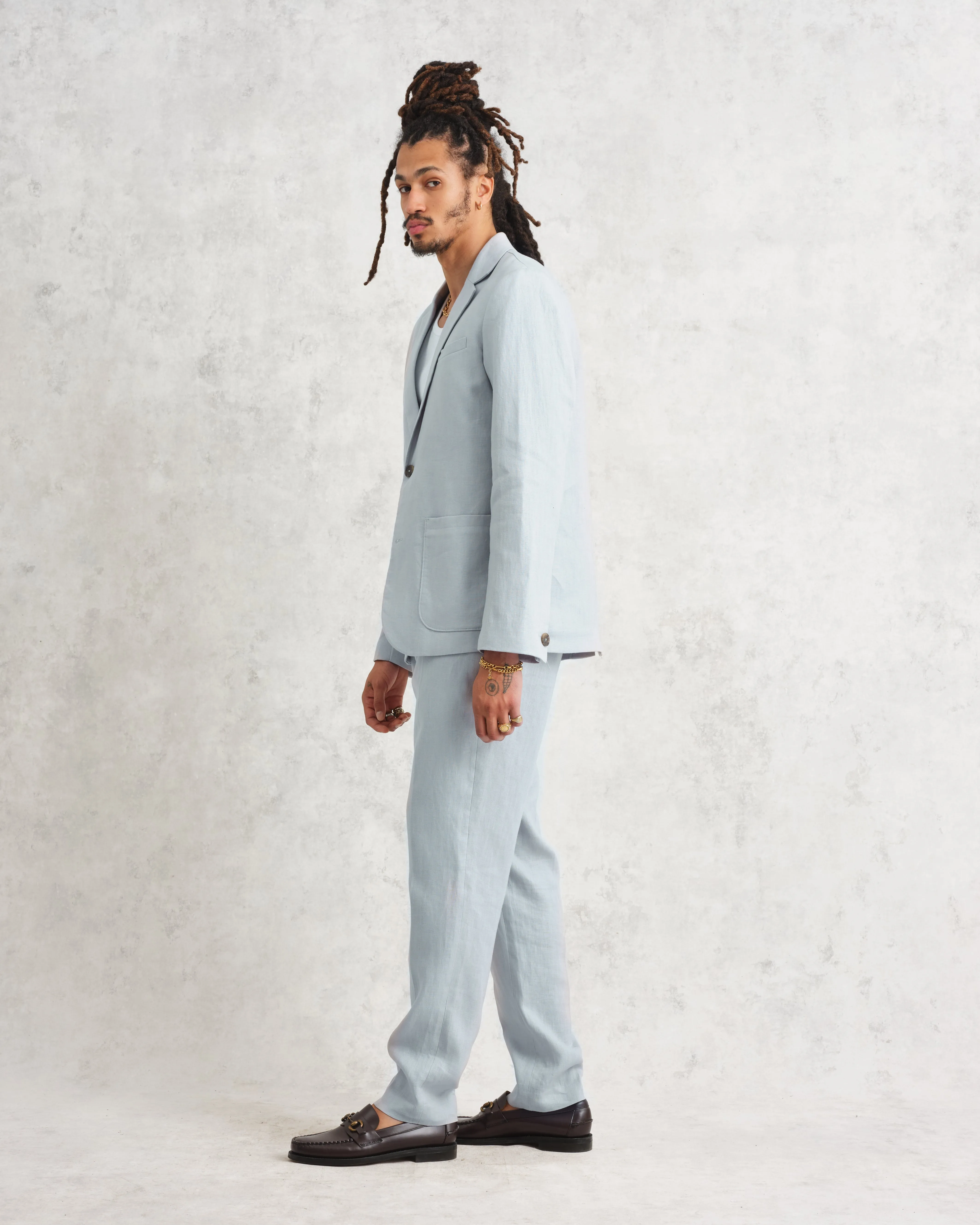 Fintry Blazer Pale Blue Linen sold by Wax London product image thumbnail 5