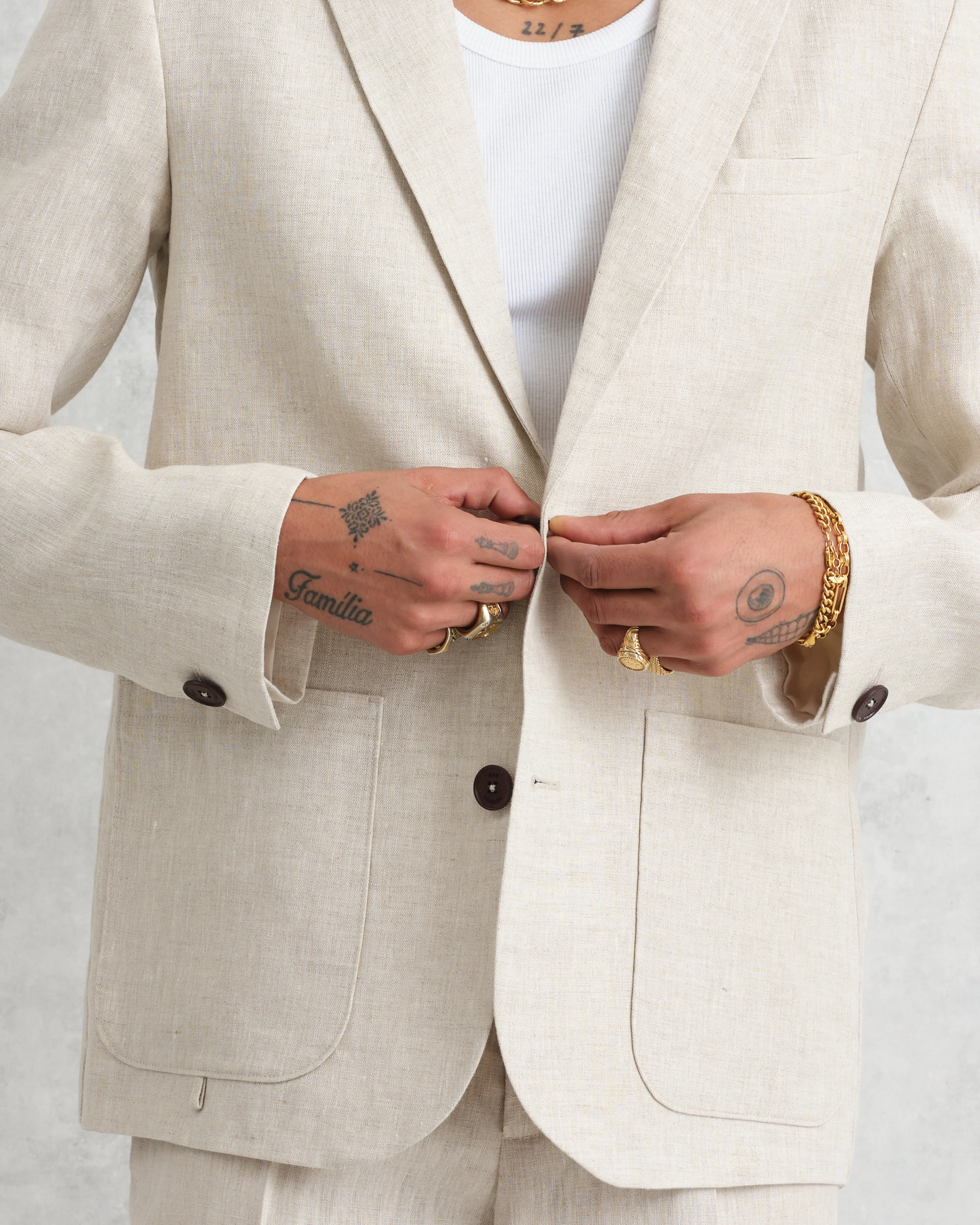 Fintry Blazer Natural Linen sold by Wax London product image thumbnail 3