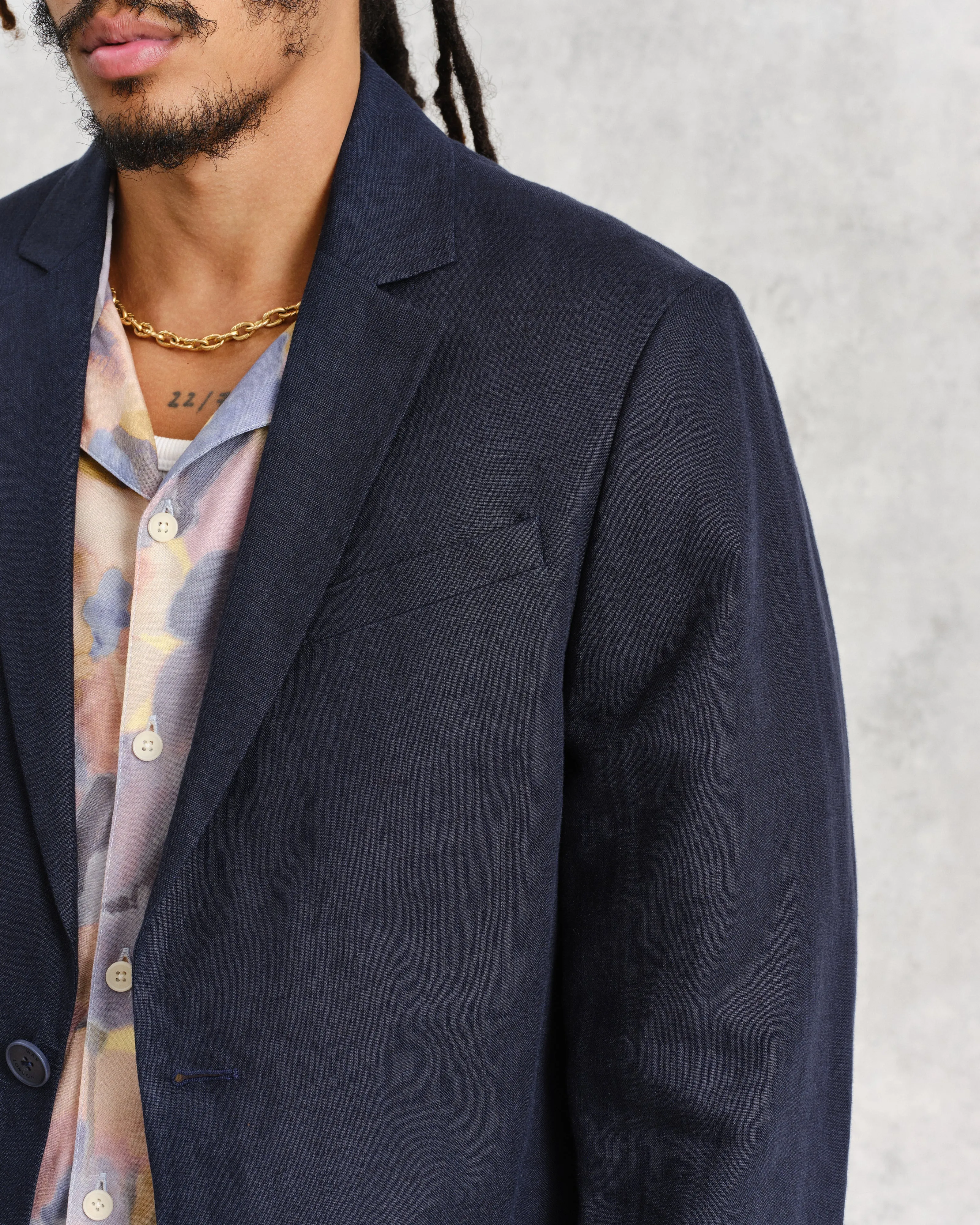 Fintry Blazer Midnight Linen sold by Wax London product image thumbnail 3