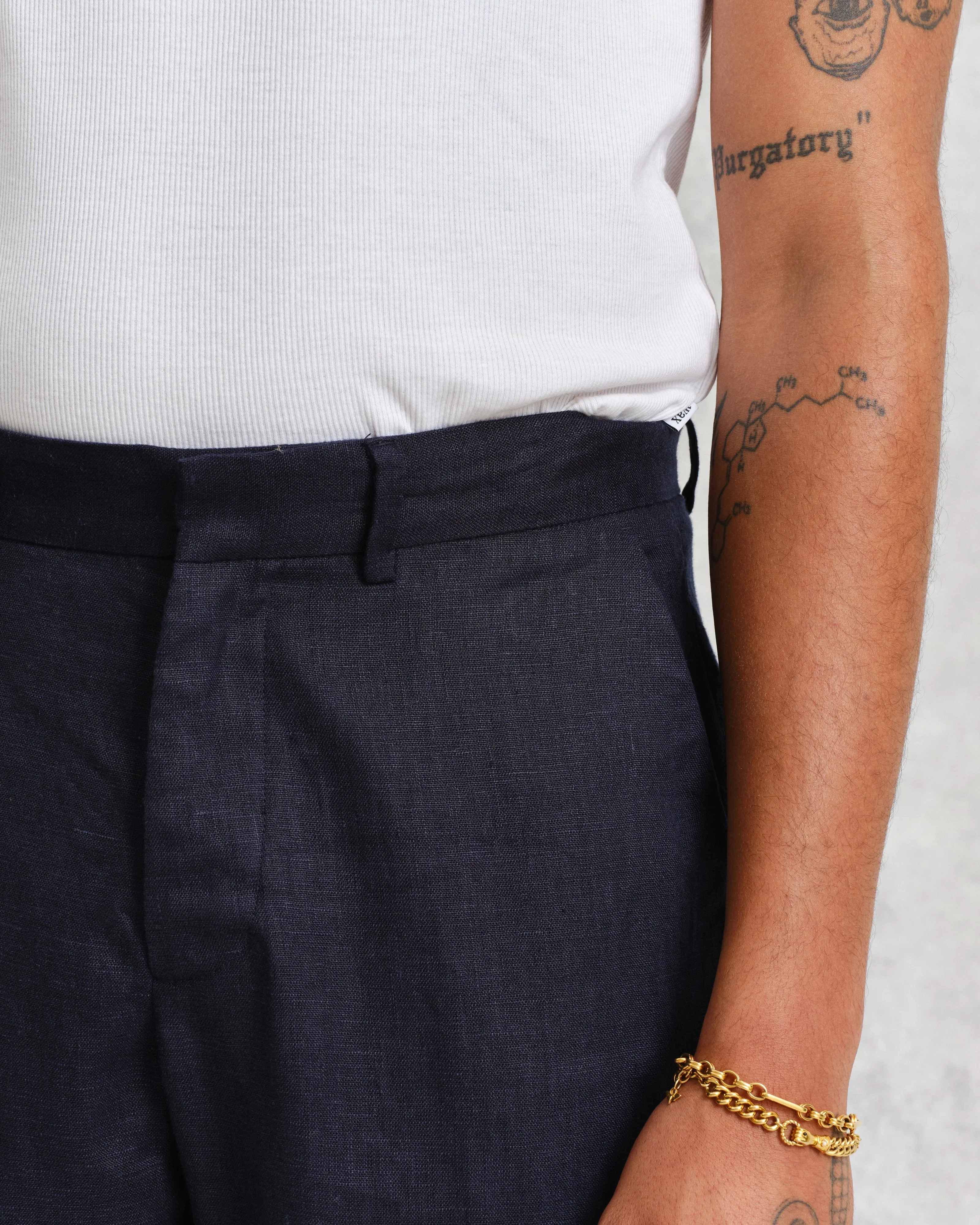 Alp Trousers Midnight Linen sold by Wax London product image thumbnail 3