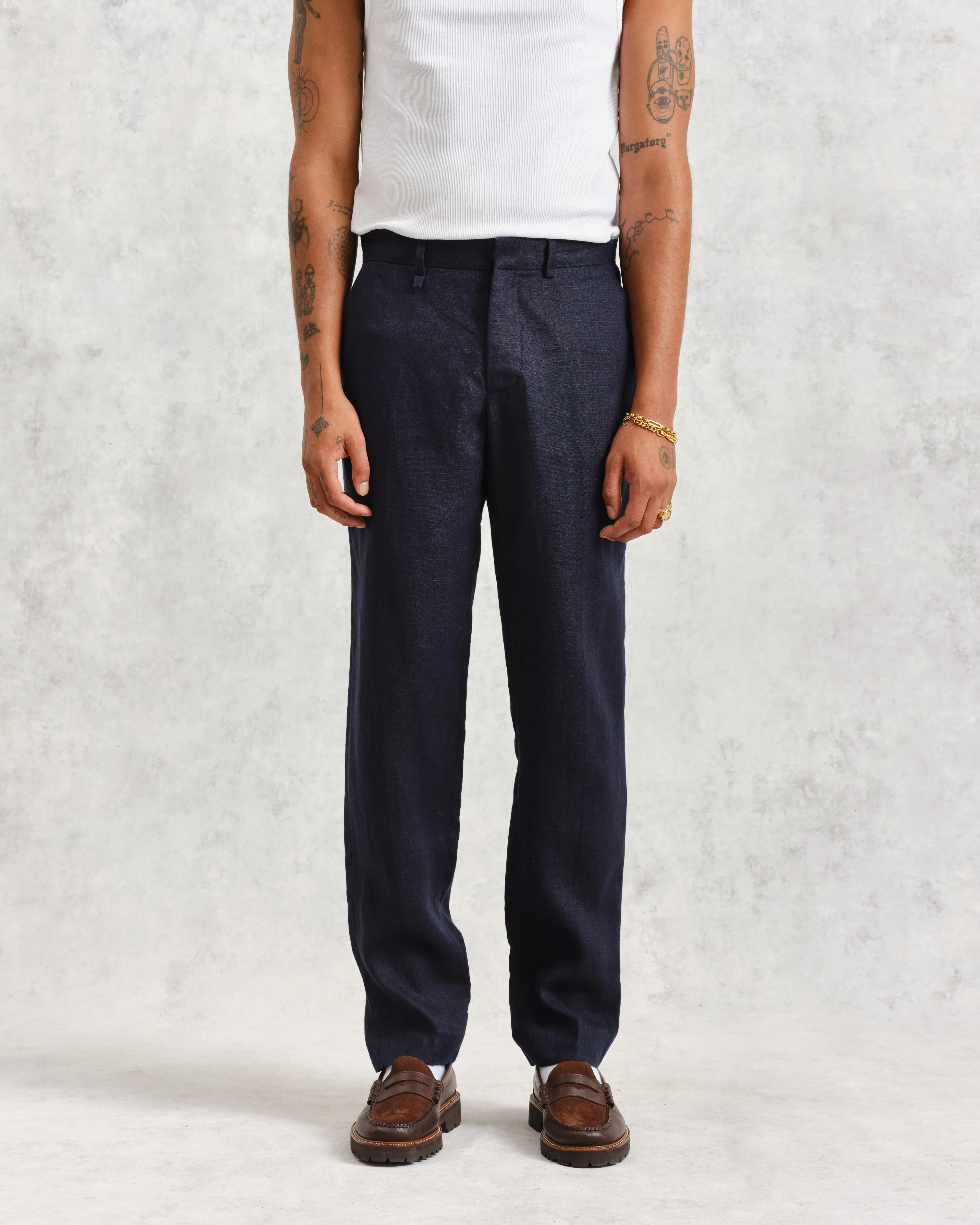 Alp Trousers Midnight Linen sold by Wax London product image thumbnail 2