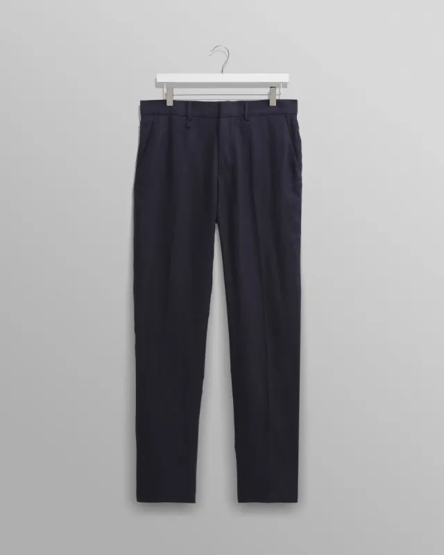 Alp Trousers Midnight Linen sold by Wax London