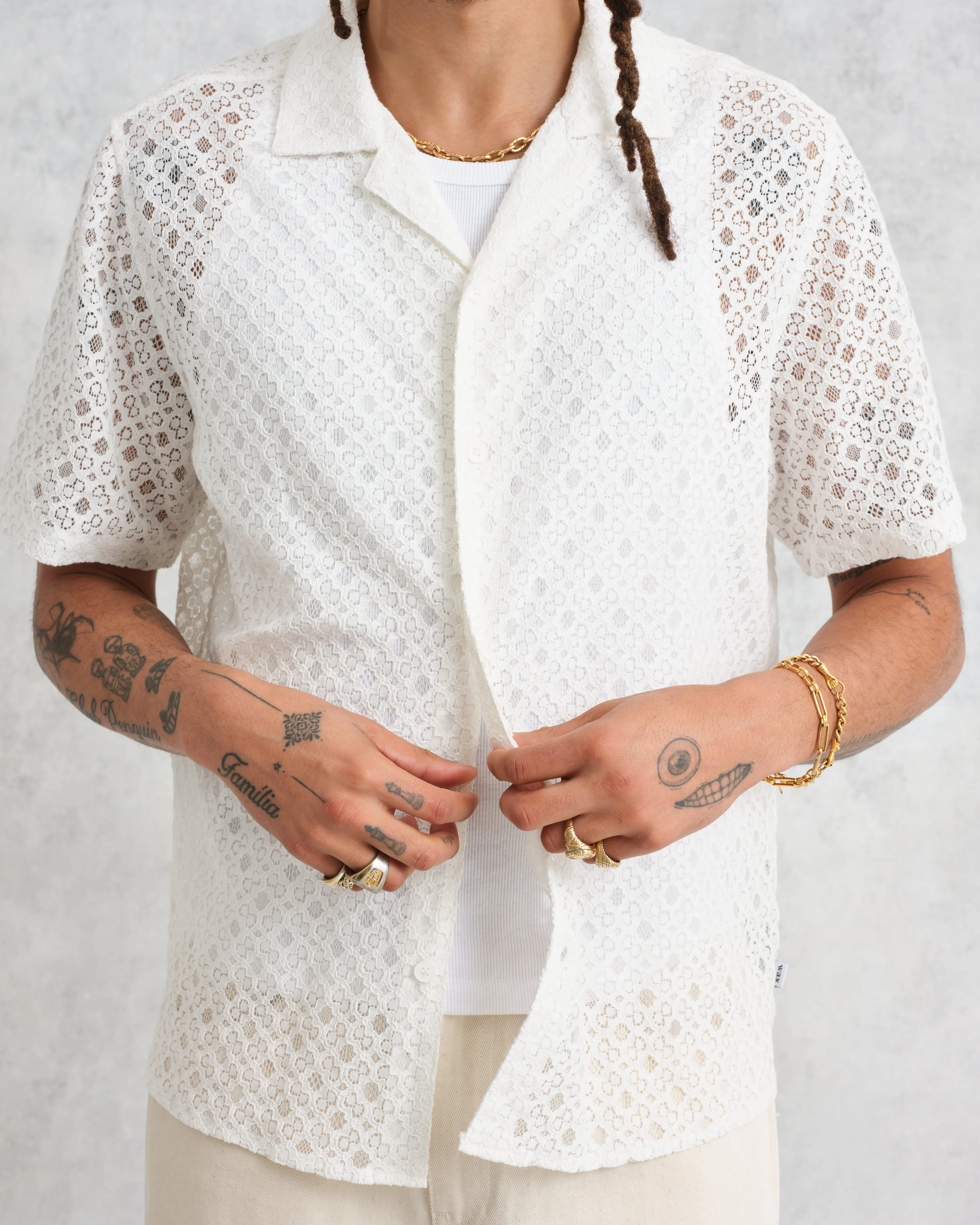 Didcot Shirt White Corded Lace sold by Wax London product image thumbnail 3
