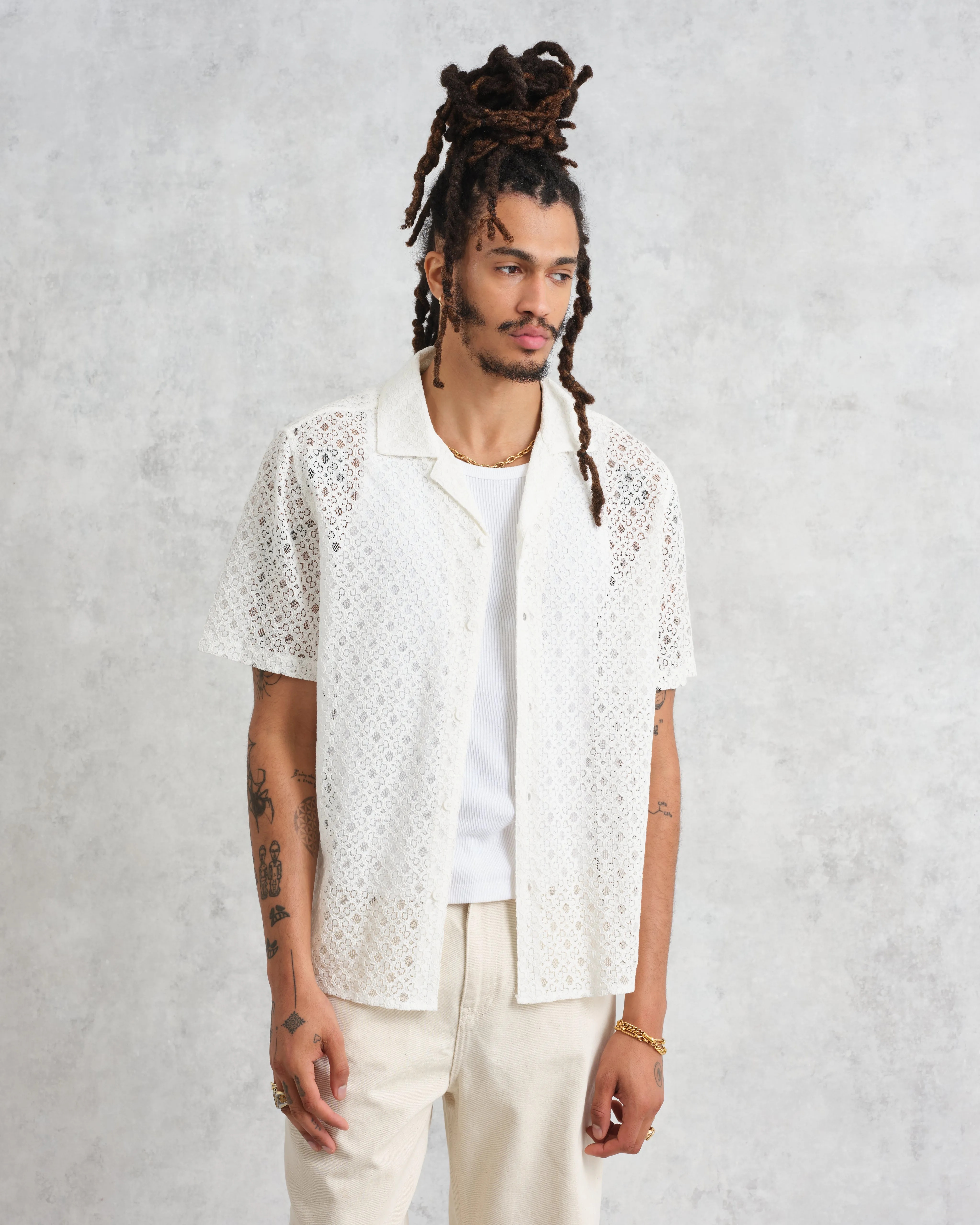 Didcot Shirt White Corded Lace sold by Wax London product image thumbnail 2