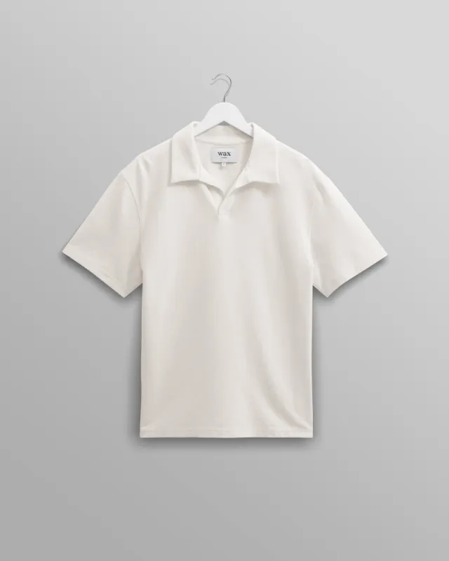 Atwood - Ecru Textured Organic Cotton Polo Shirt sold by Wax London