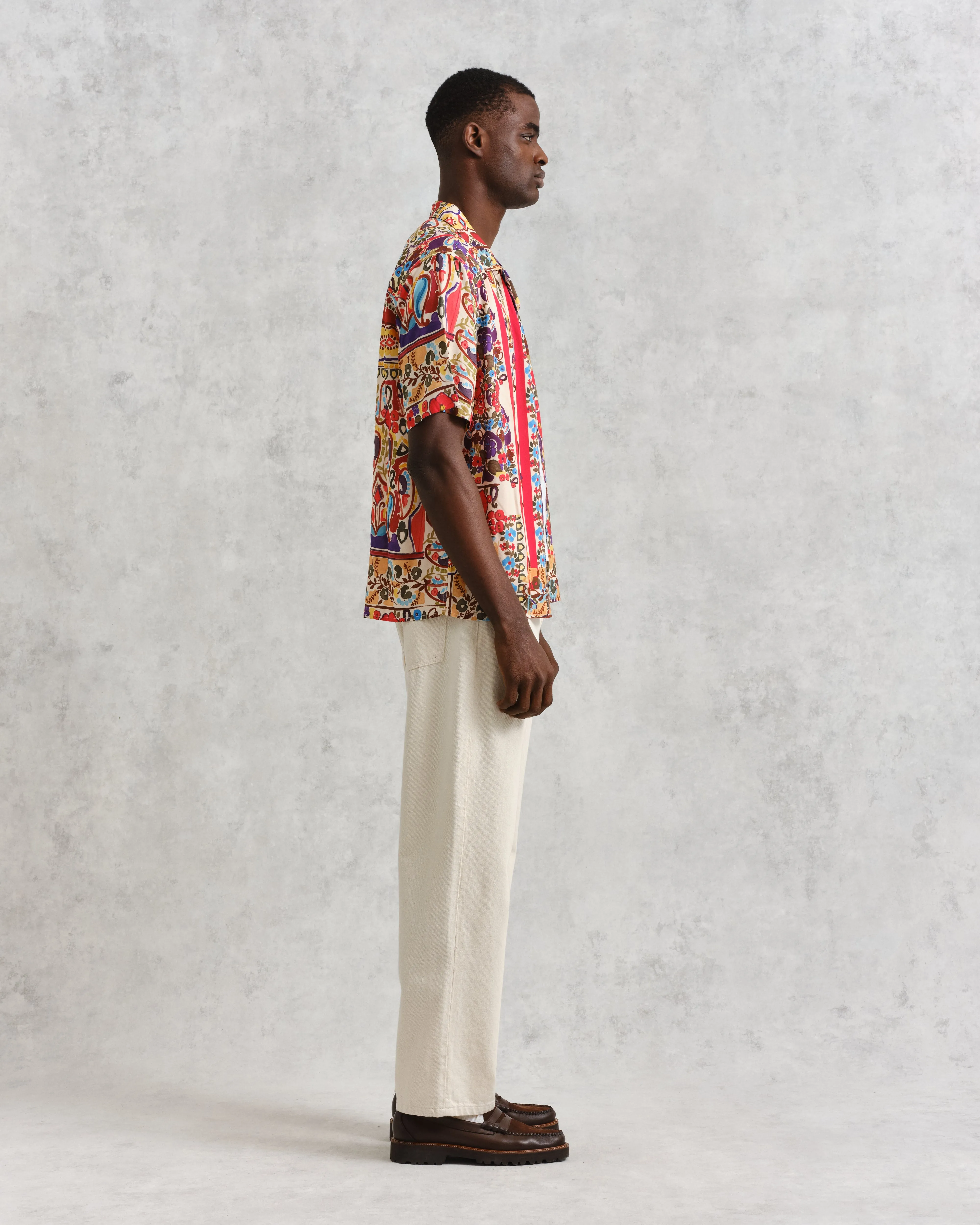 Didcot Shirt Red/Multi Abstract Tile sold by Wax London product image thumbnail 5