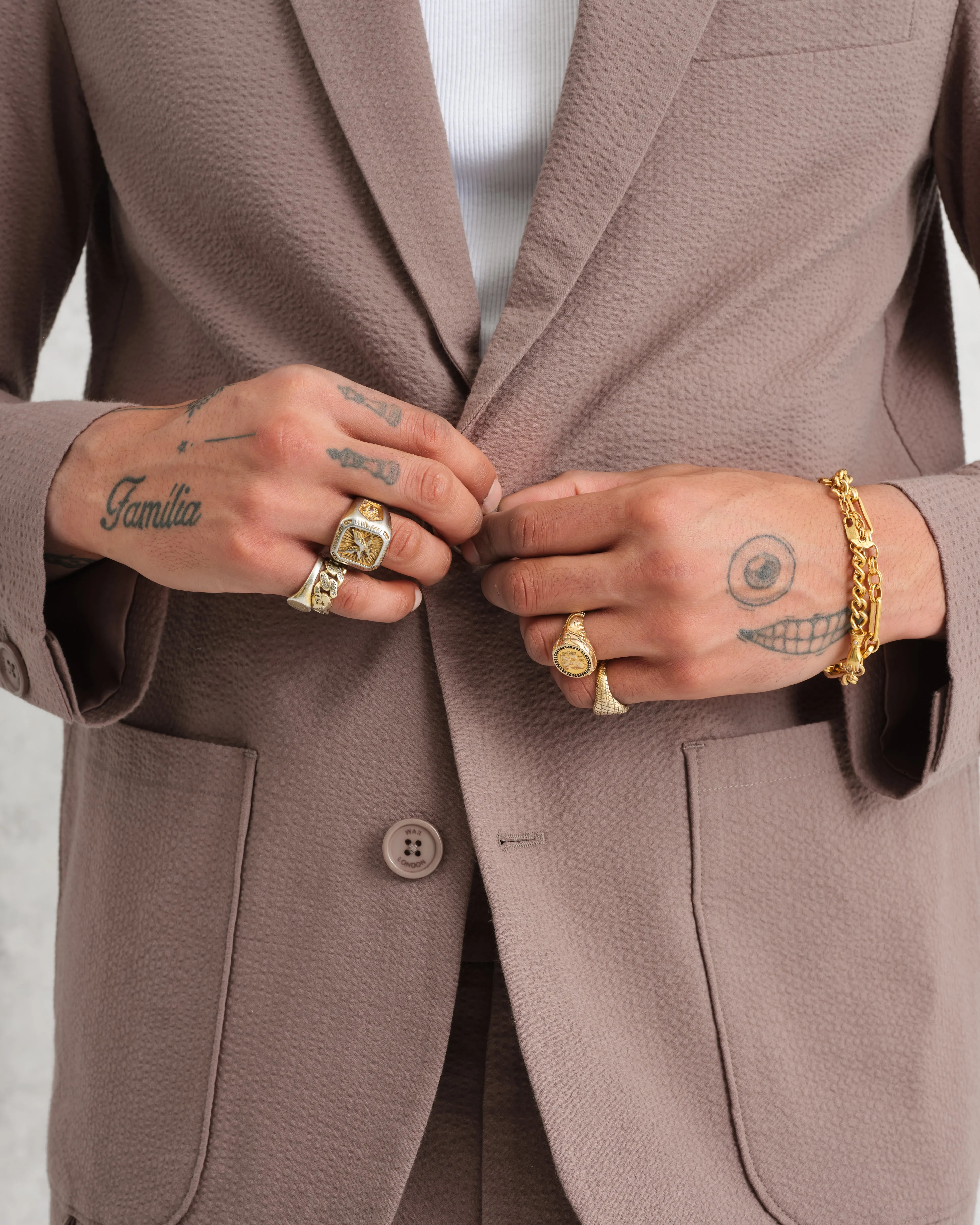 Fintry Blazer Taupe Seersucker sold by Wax London product image thumbnail 3