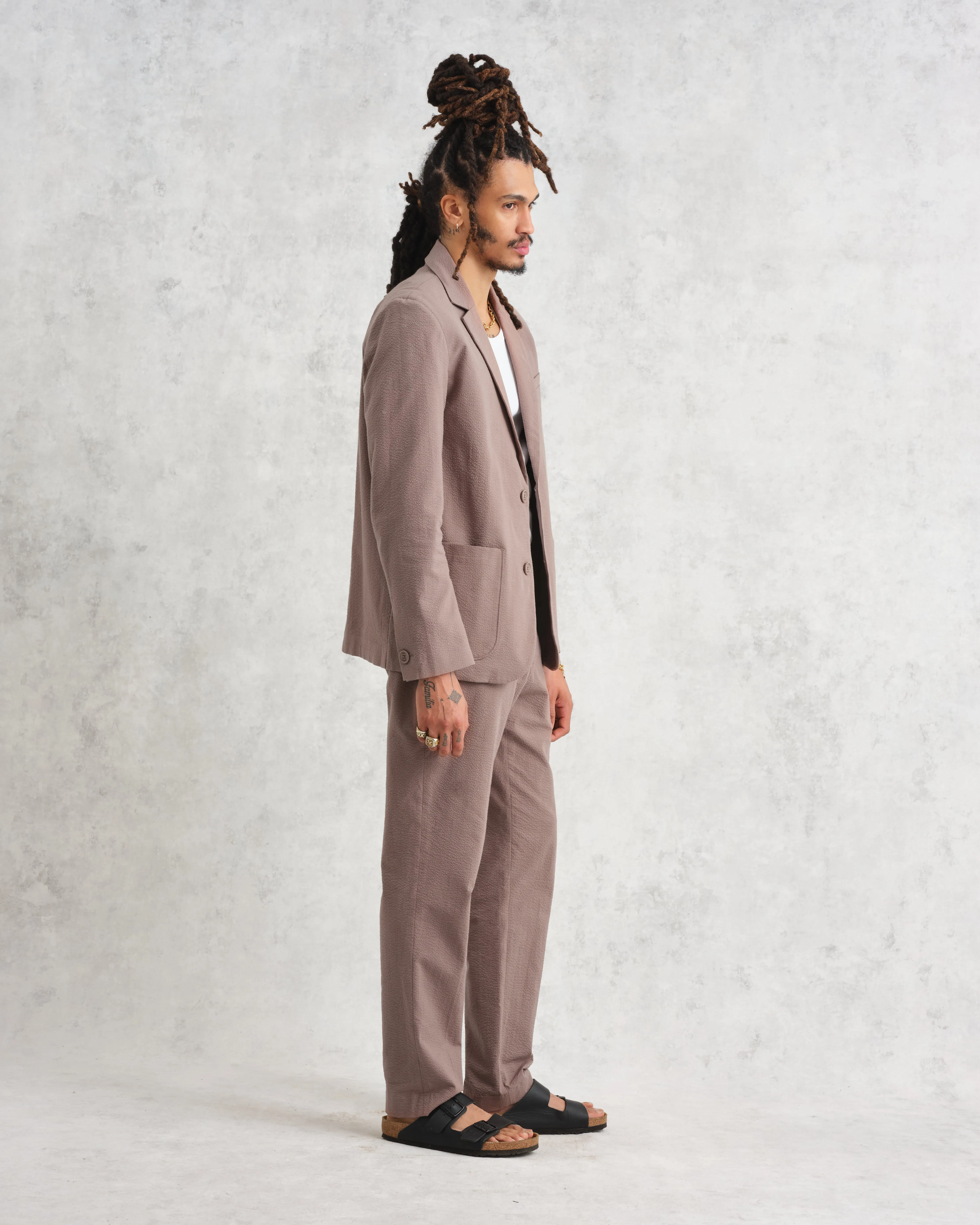 Fintry Blazer Taupe Seersucker sold by Wax London product image thumbnail 5