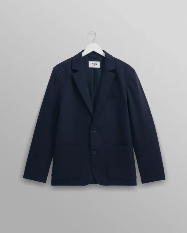 Fintry Blazer Navy Seersucker sold by Wax London