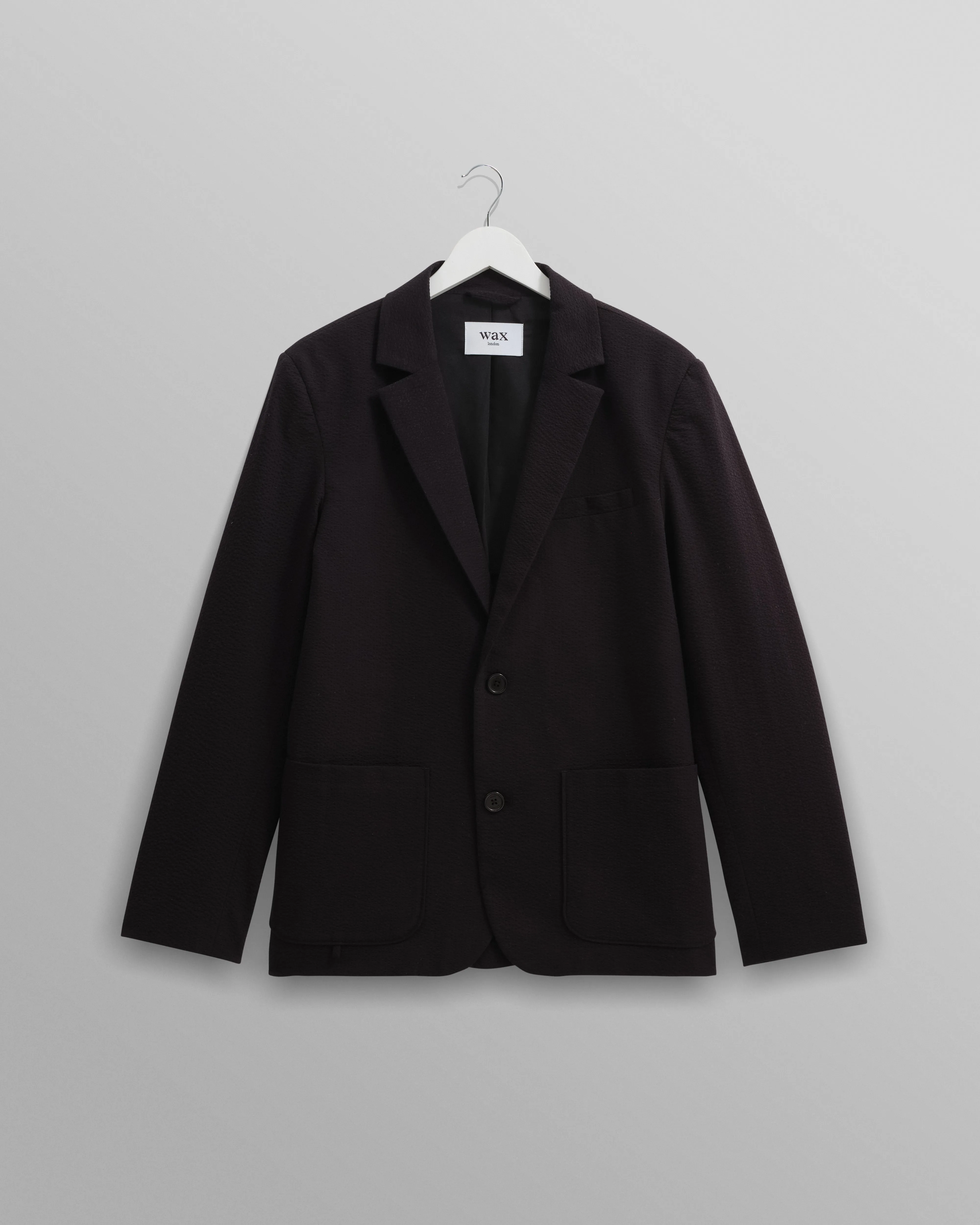 Fintry Blazer Black Seersucker sold by Wax London