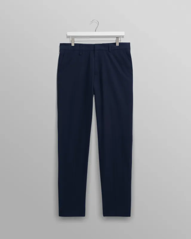 Alp Trousers Navy Seersucker sold by Wax London