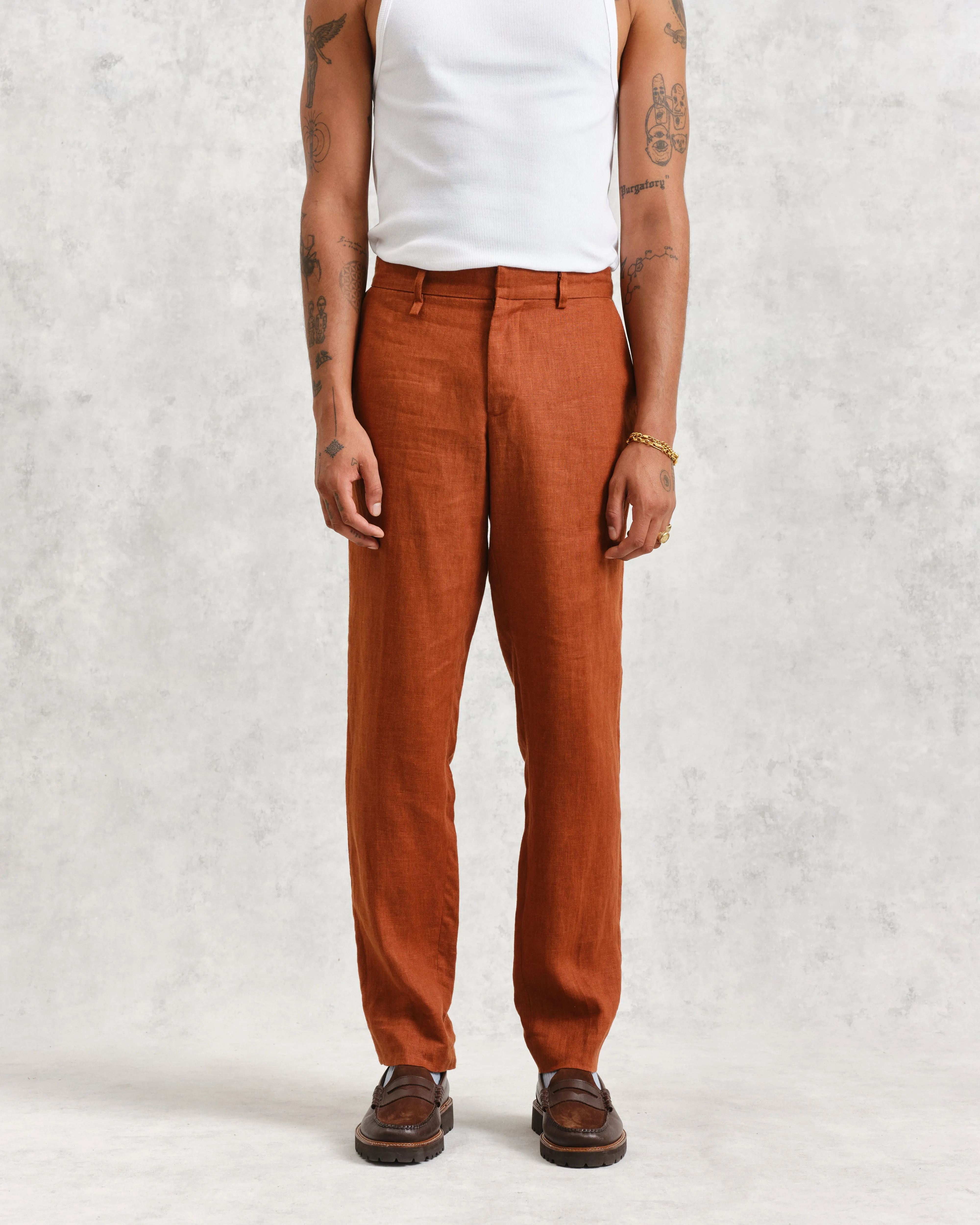 Alp - Rust Linen Trousers sold by Wax London product image thumbnail 2