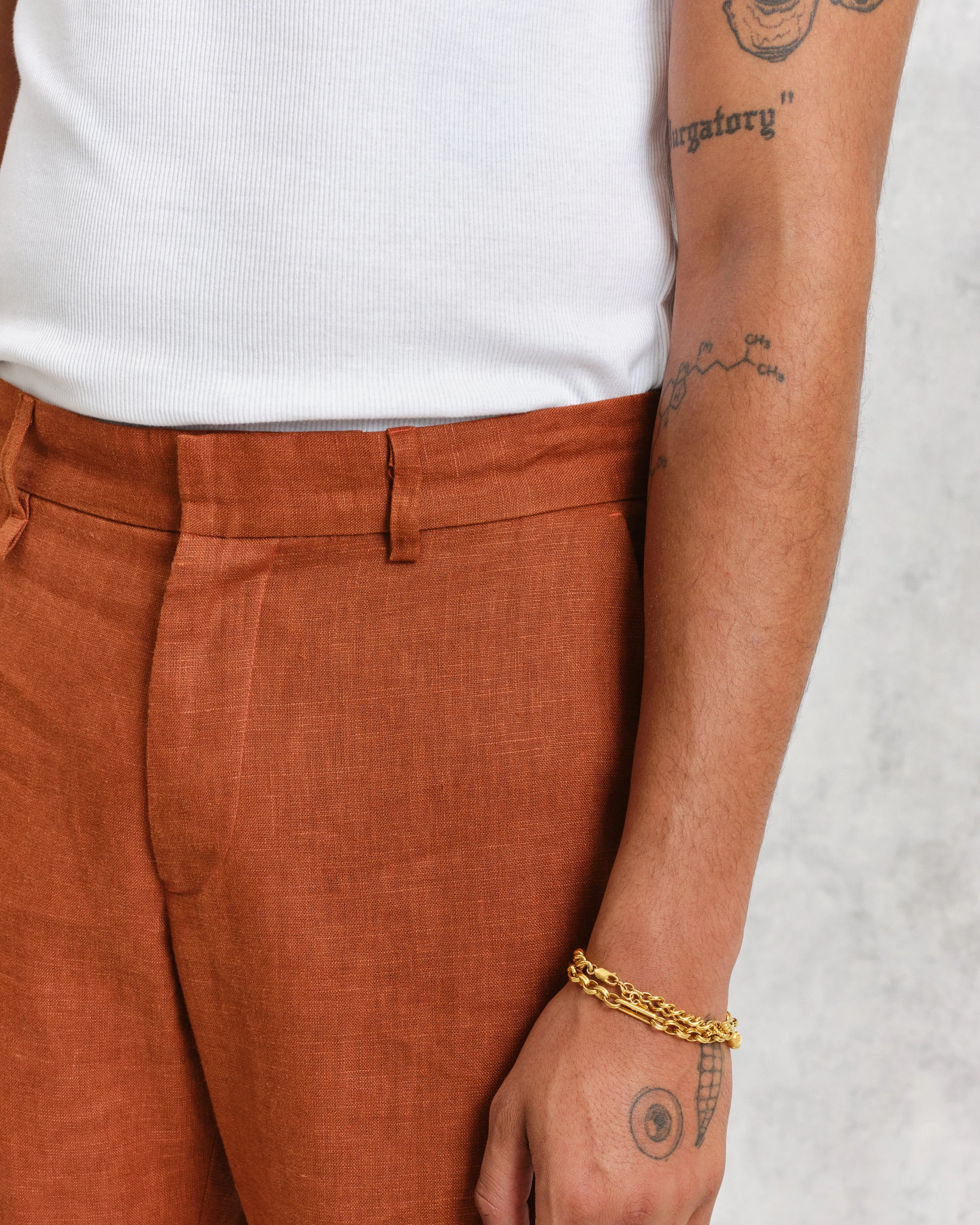 Alp - Rust Linen Trousers sold by Wax London product image thumbnail 3