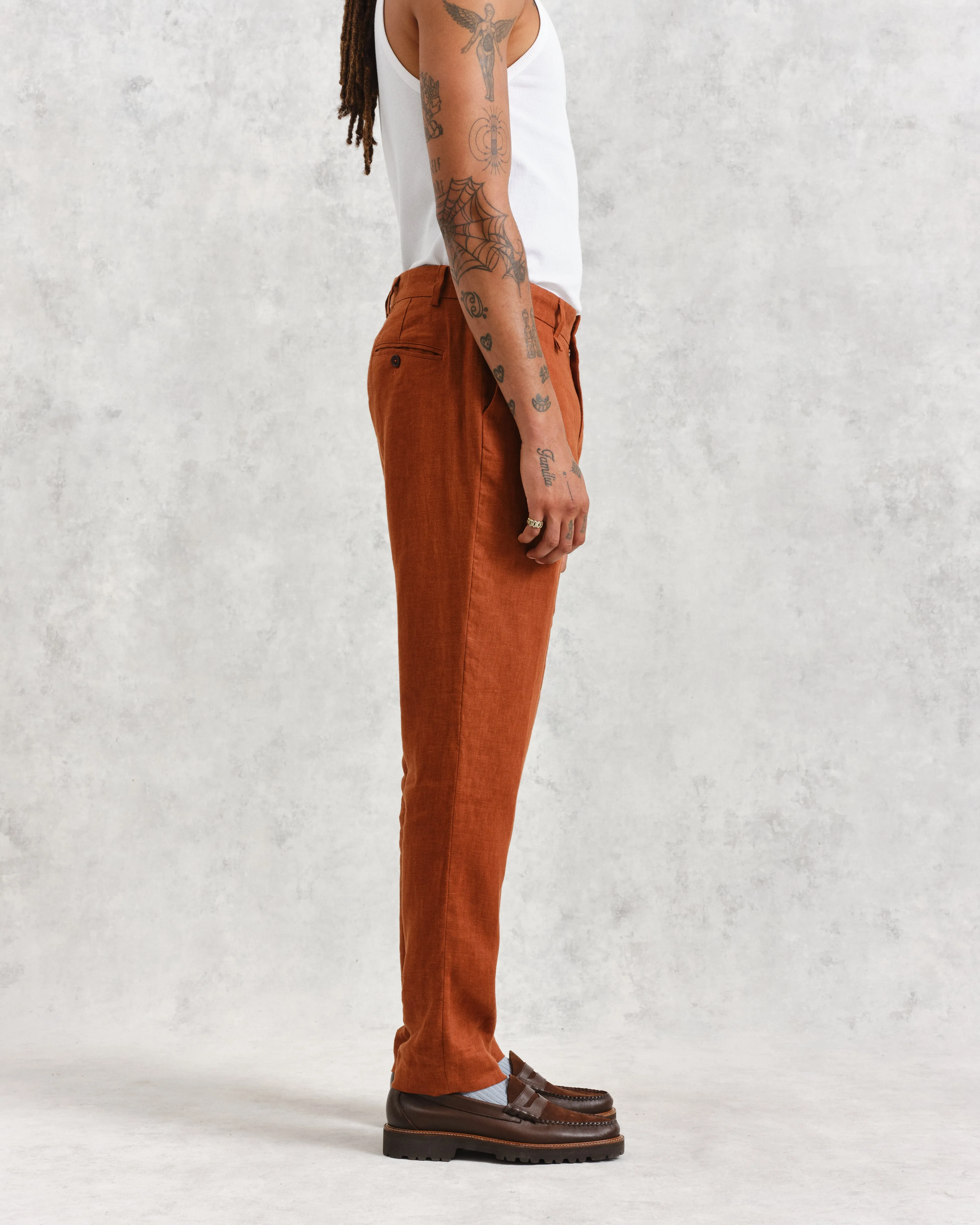 Alp - Rust Linen Trousers sold by Wax London product image thumbnail 5
