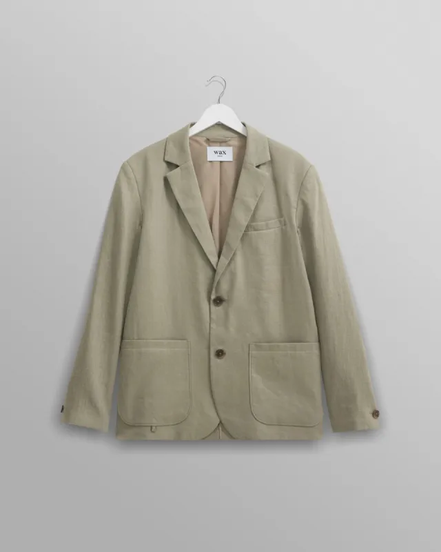 Fintry Blazer Pale Green Linen sold by Wax London