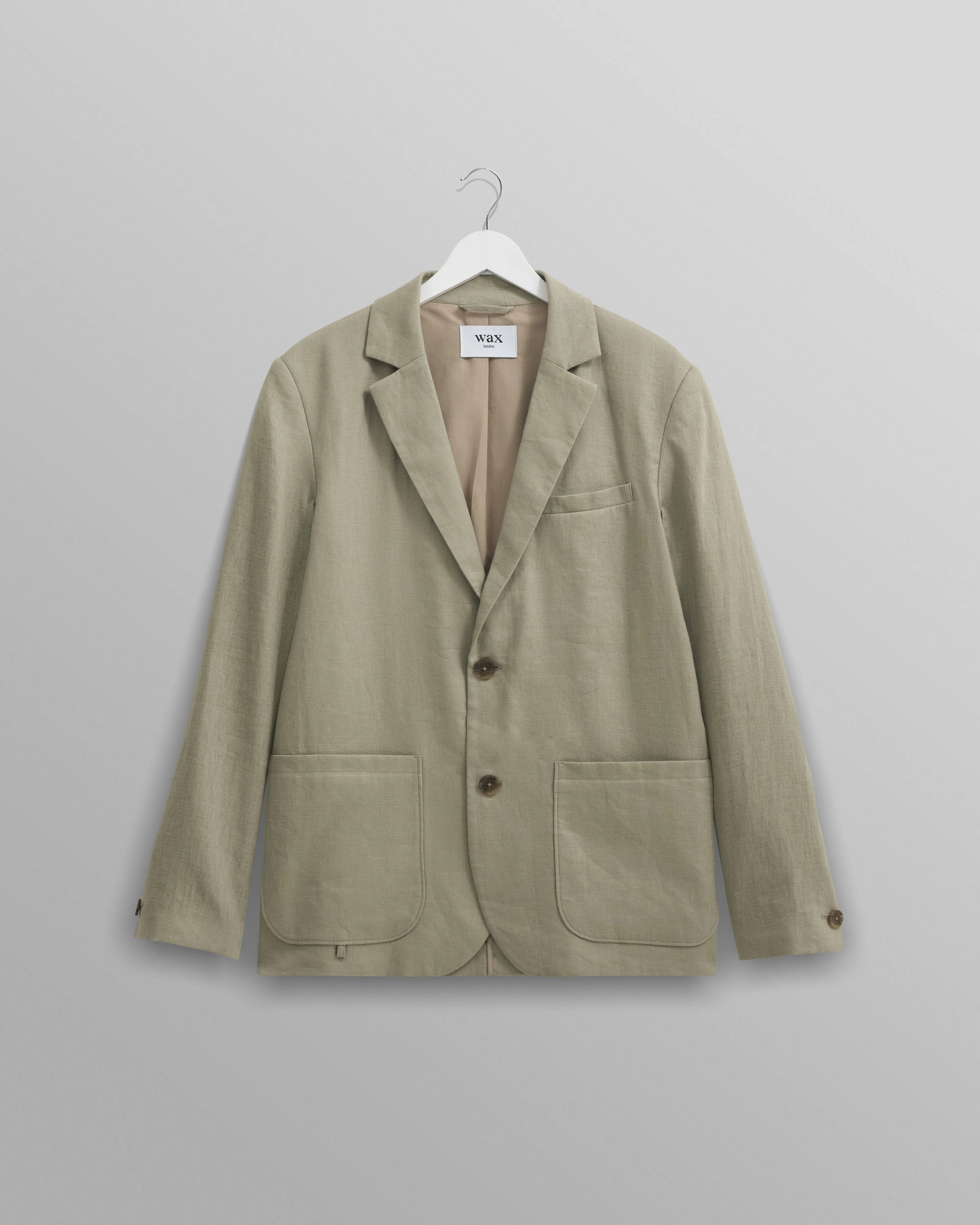 Fintry Blazer Pale Green Linen sold by Wax London